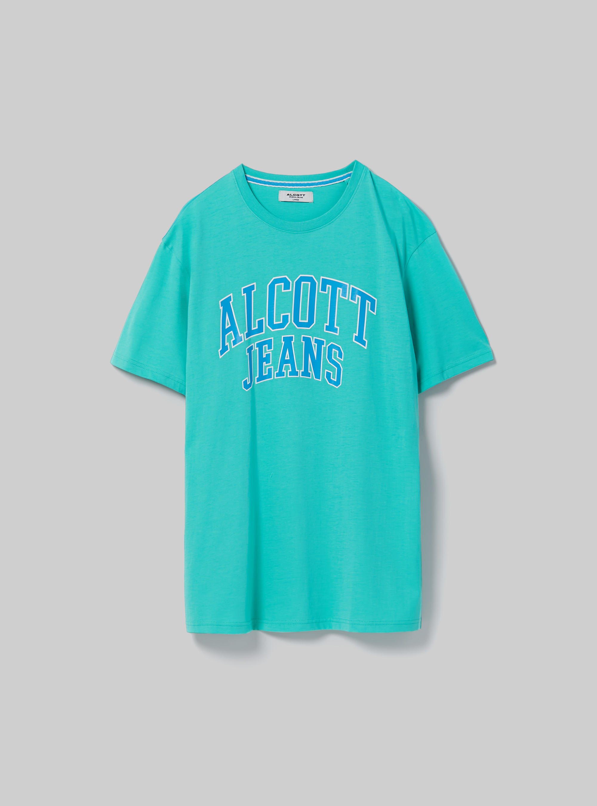 Baumwoll-T-Shirt mit Aufdruck, C0683 LIGHT GREEN