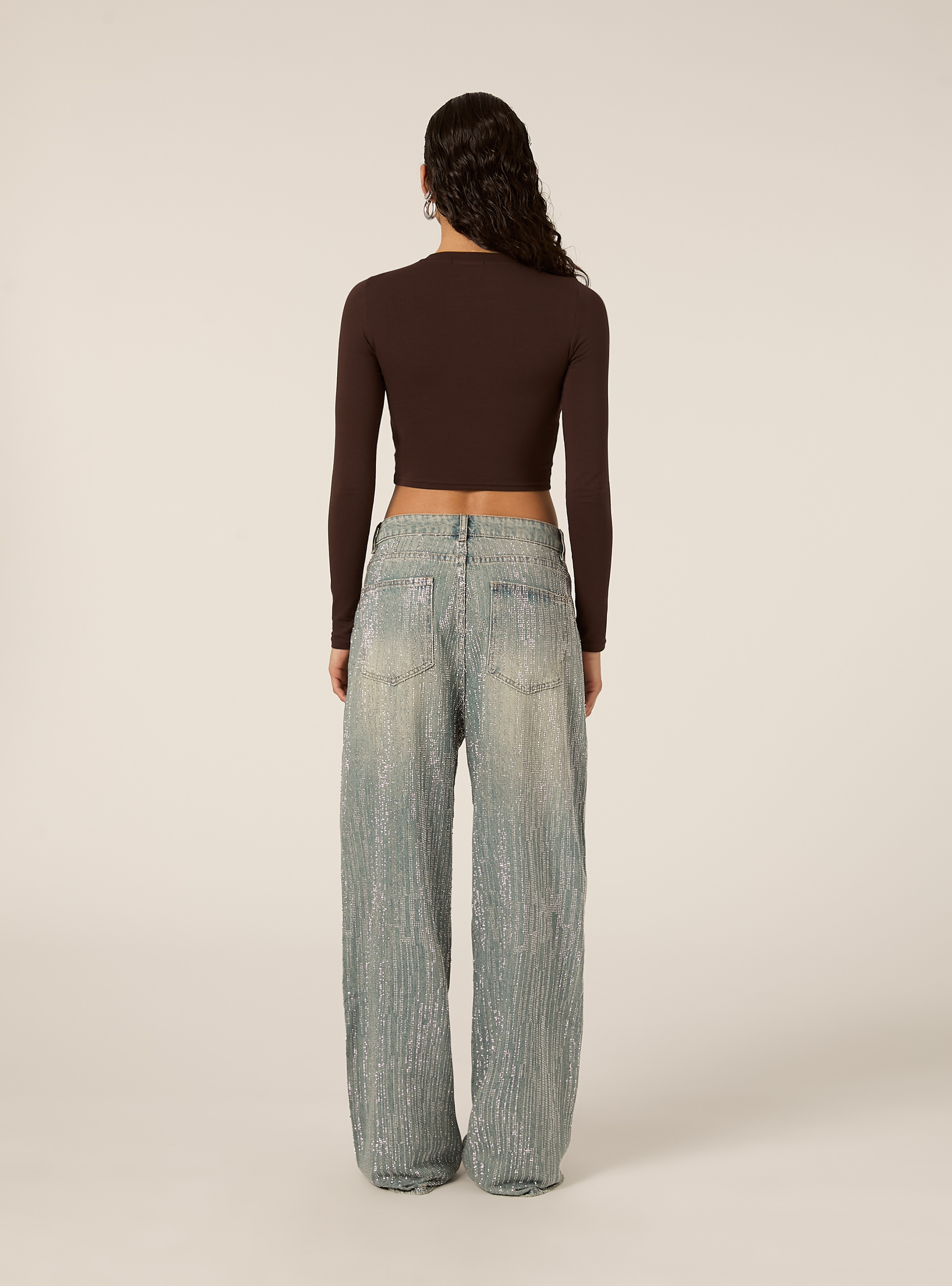 T-shirt court à manches longues, BR1 BROWN DARK