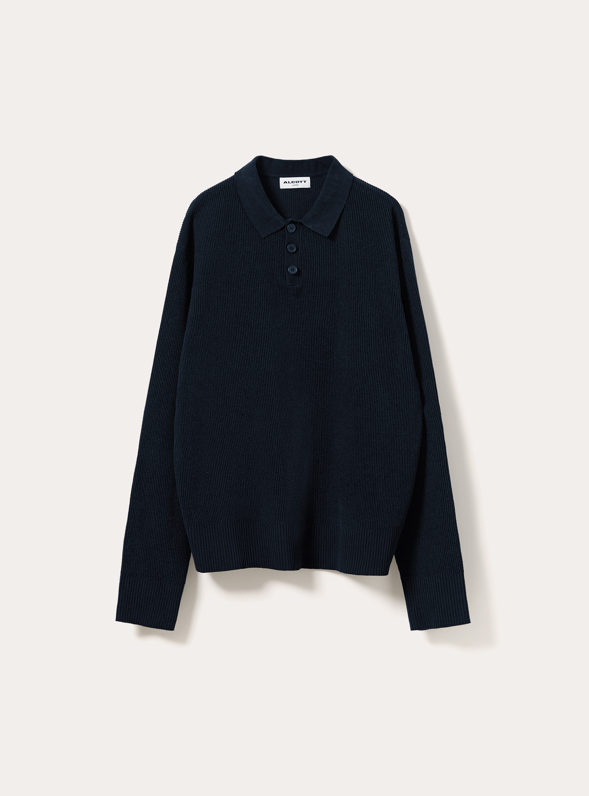 Polo in maglia chenille, NAVY SCURO