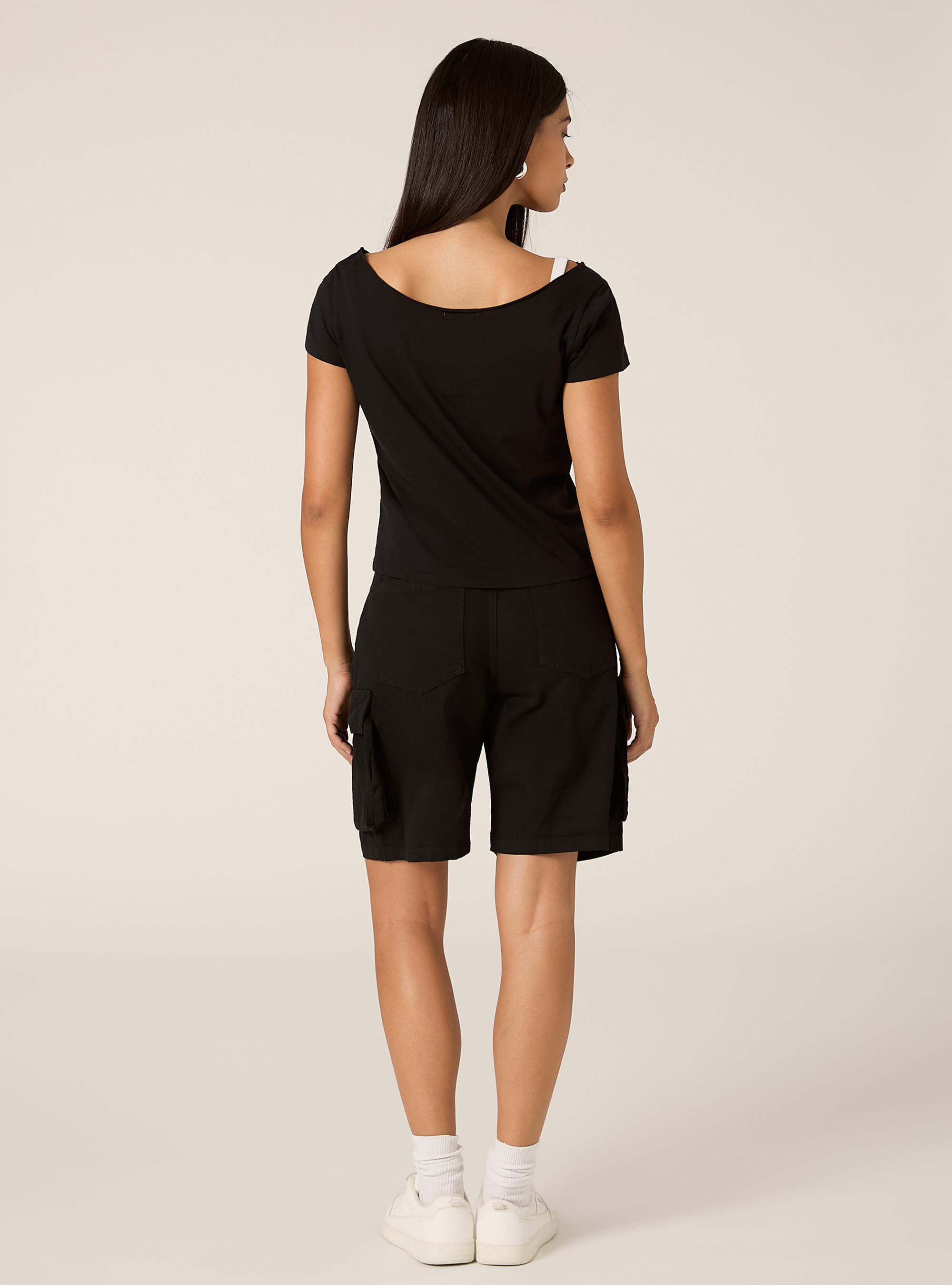 Boat neck T-shirt, BK1 BLACK