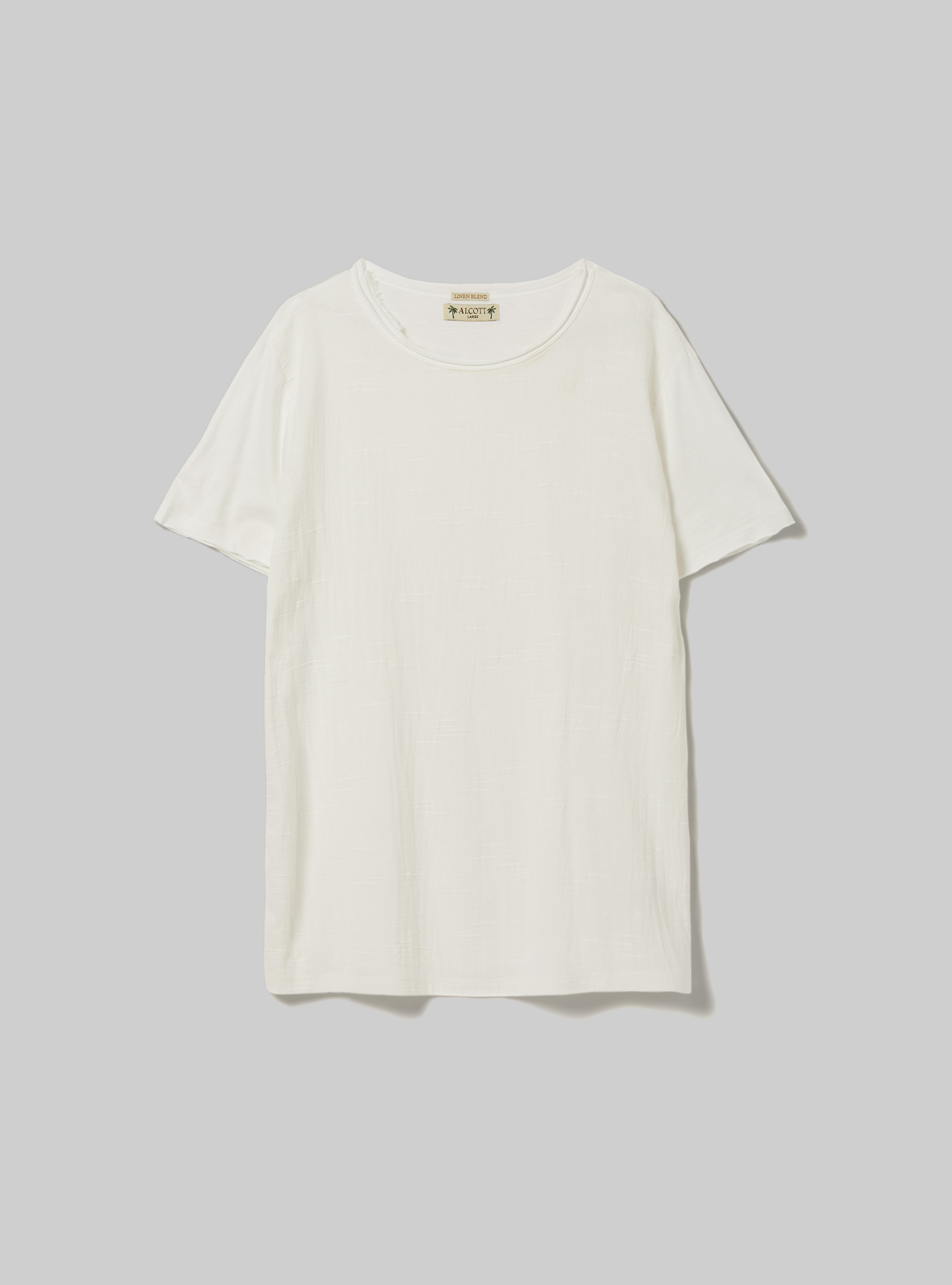 Linen-blend T-shirt in slub fabric, WH1 OFF WHITE