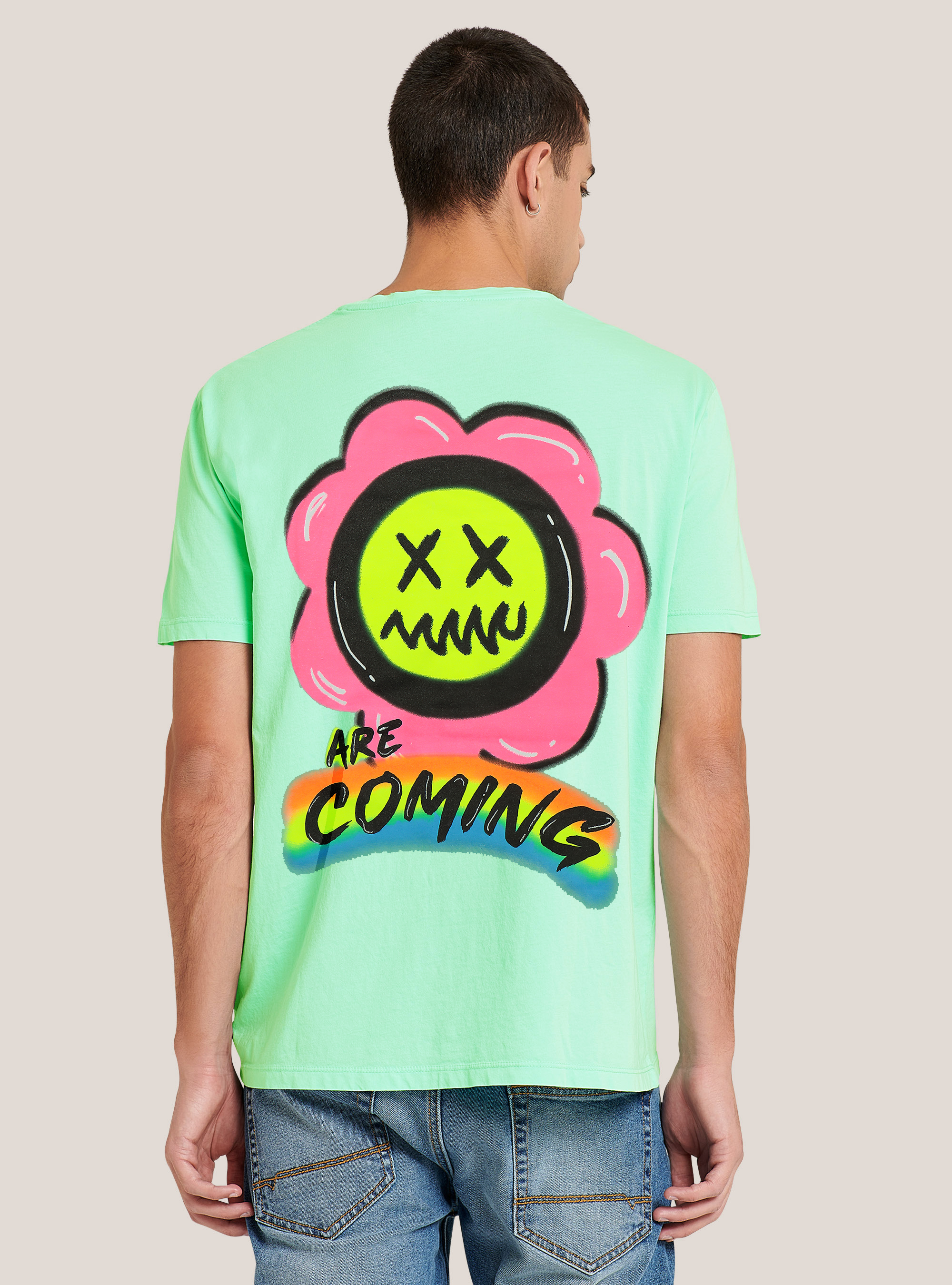 Maglietta con stampa Smile Collection, GN2 GREEN MEDIUM