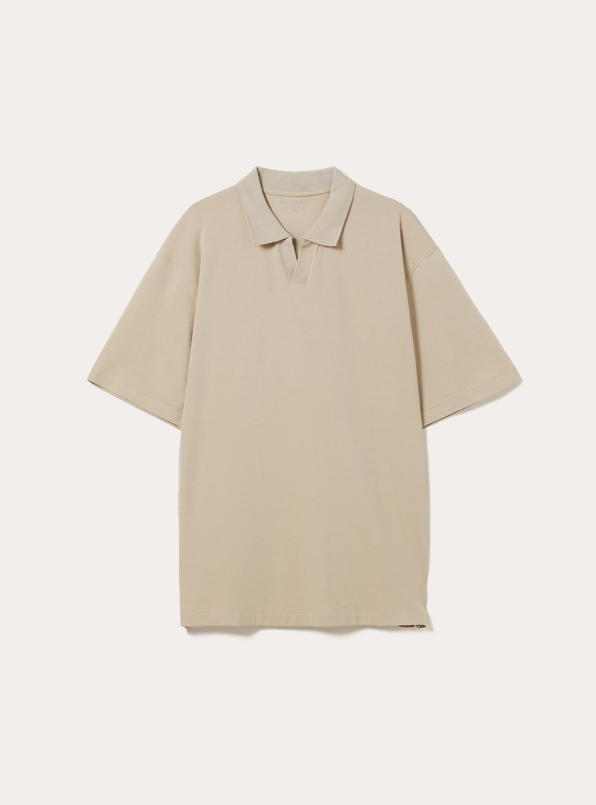 Polo mezza placchetta in jersey elasticizzato, BG2 BEIGE MEDIUM