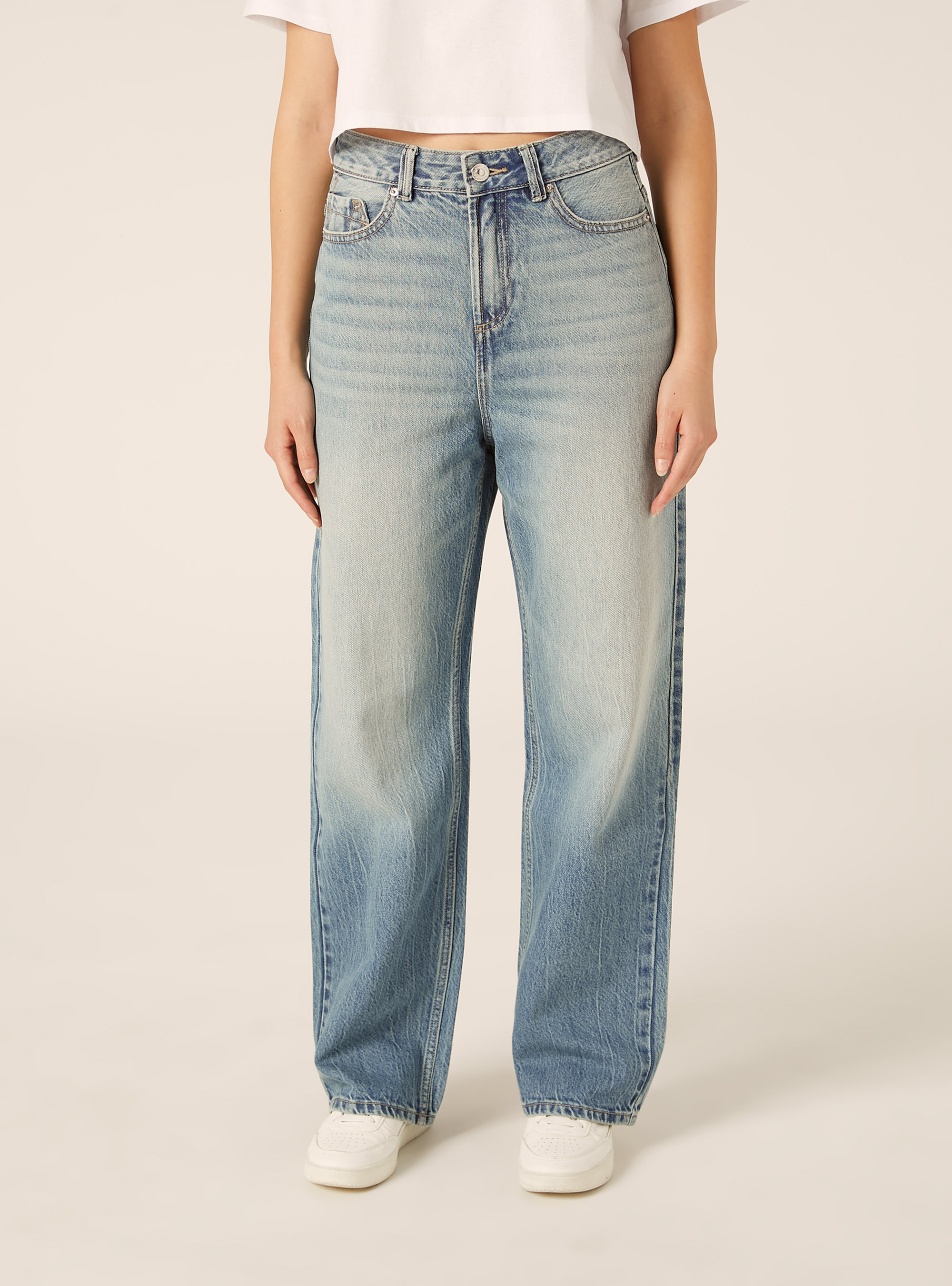 Jeans low wide, D006 AZURE