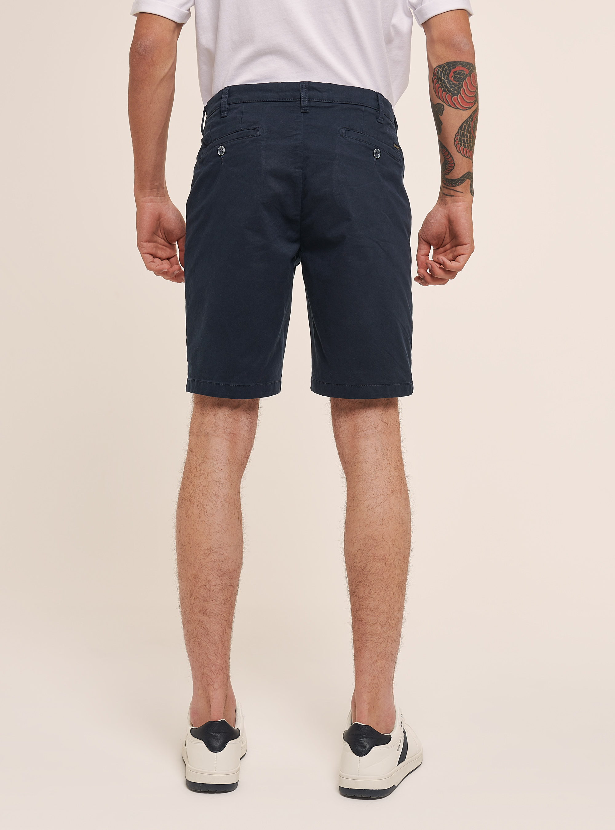 Cotton basic bermuda, BLUE NAVY