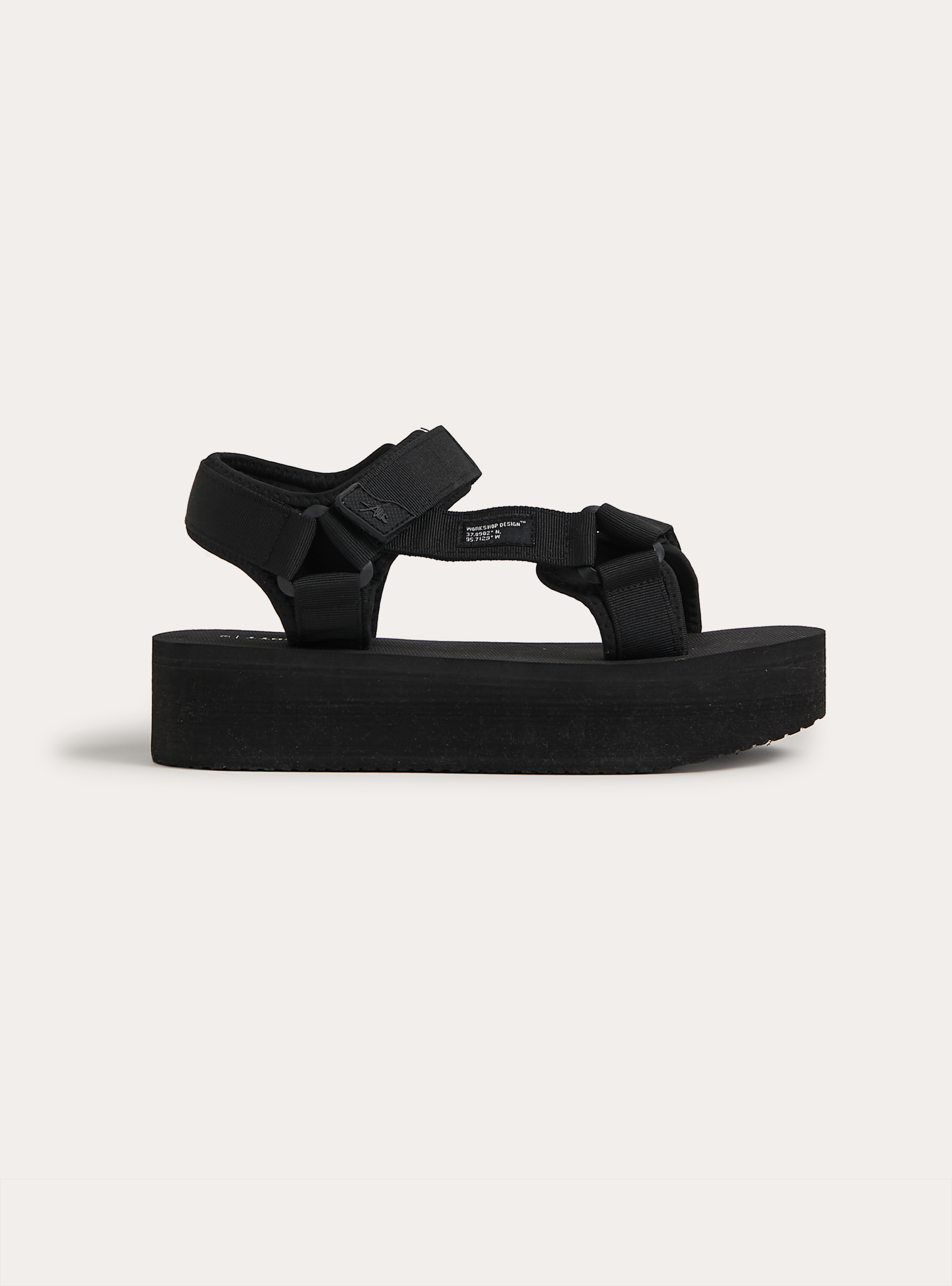 Sporty platform sandals, BK1 BLACK
