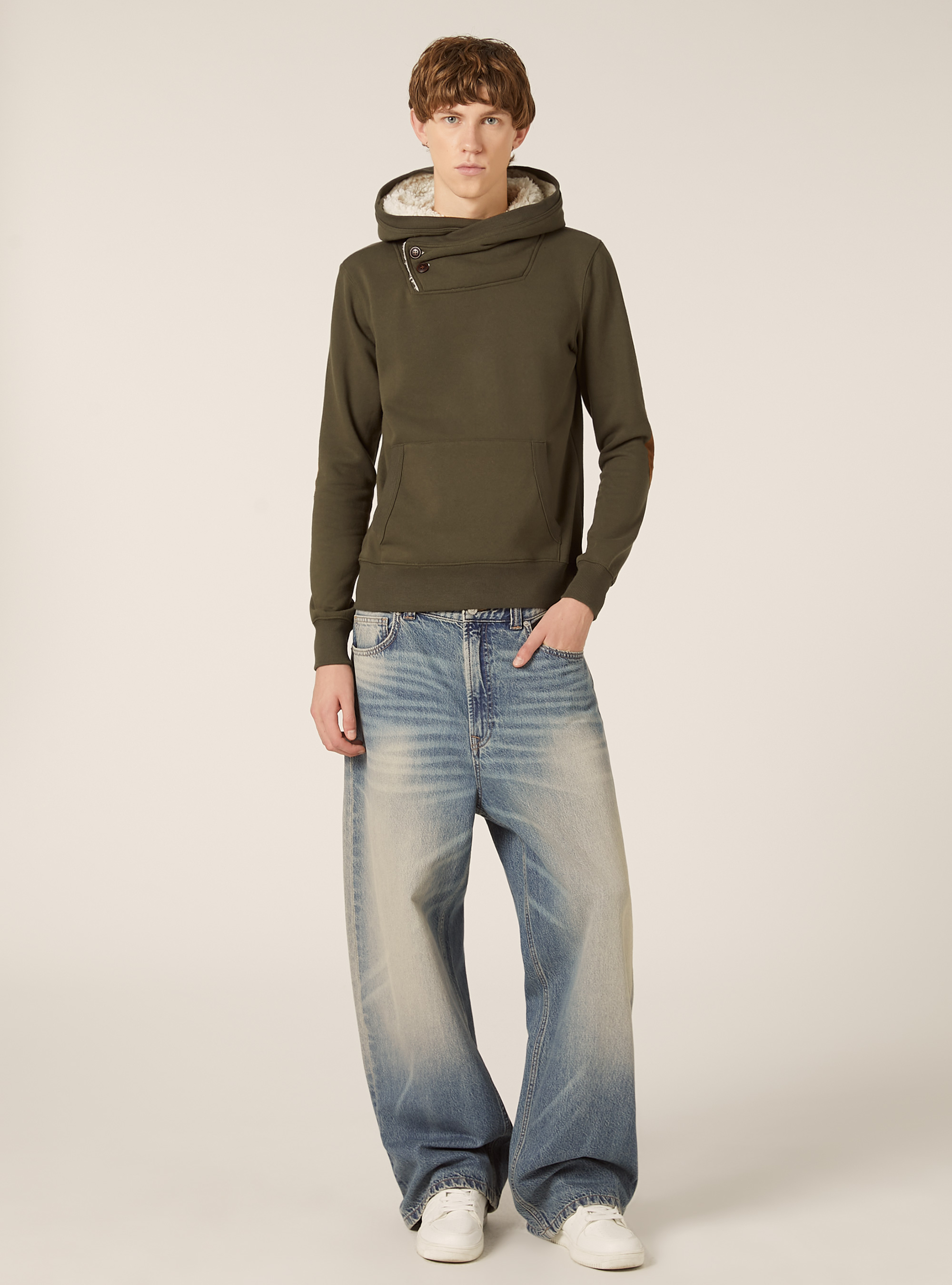 Faux fur hoodie, KY2 KAKY MEDIUM