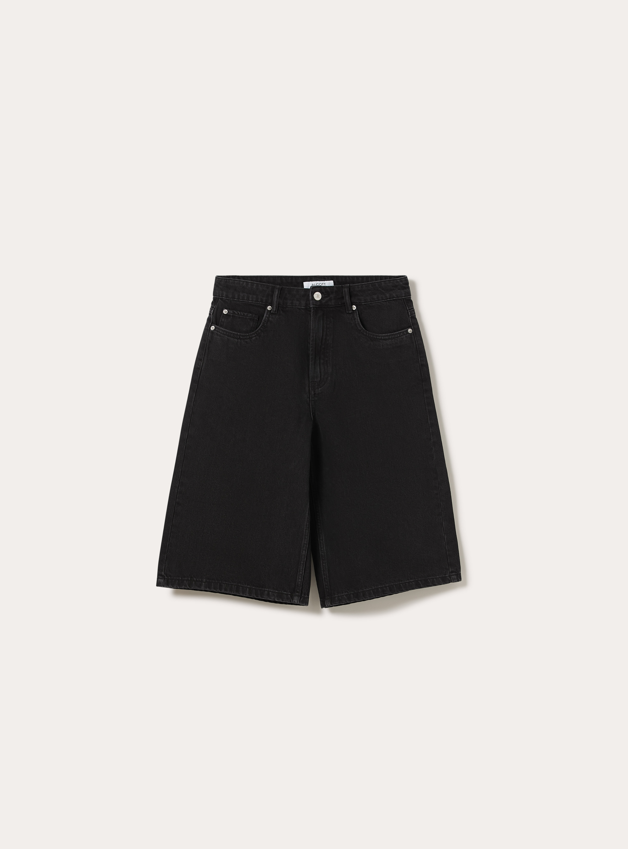 Bermuda jort fit in denim colorato, BK1 BLACK