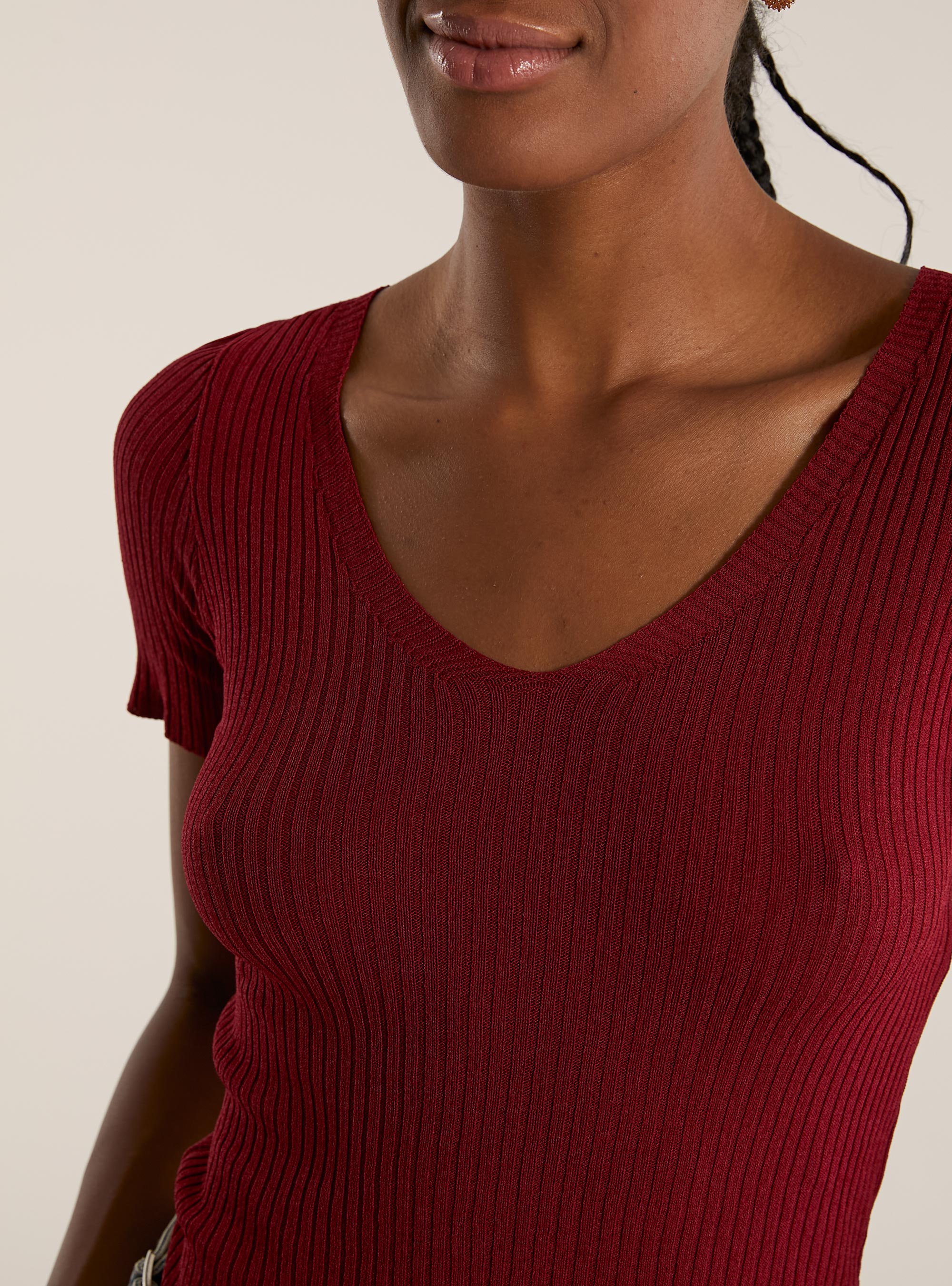 Top en tricot, BO1 BORDEAUX DARK
