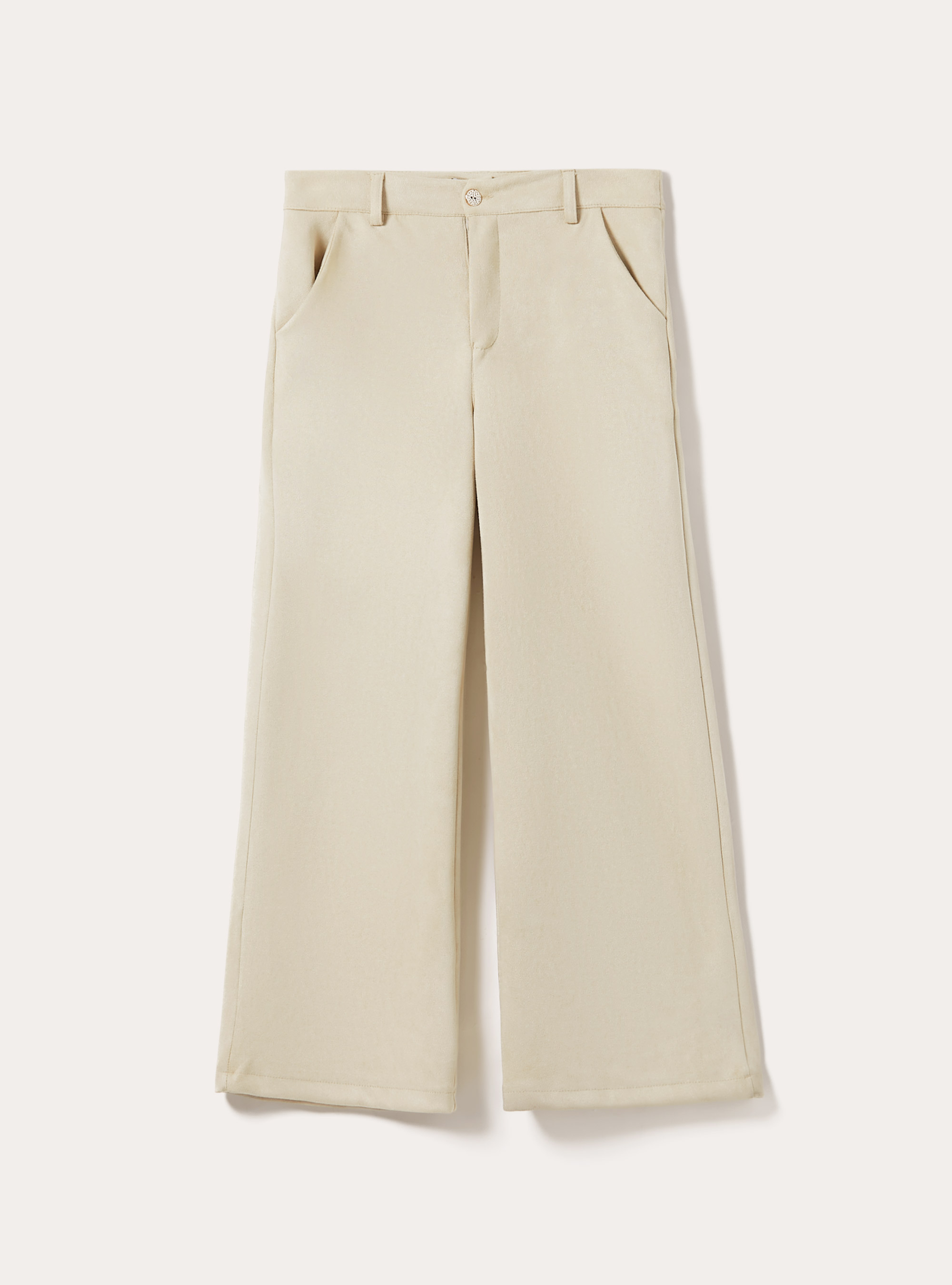 Suede-effect tailoring trousers, BG3 BEIGE LIGHT