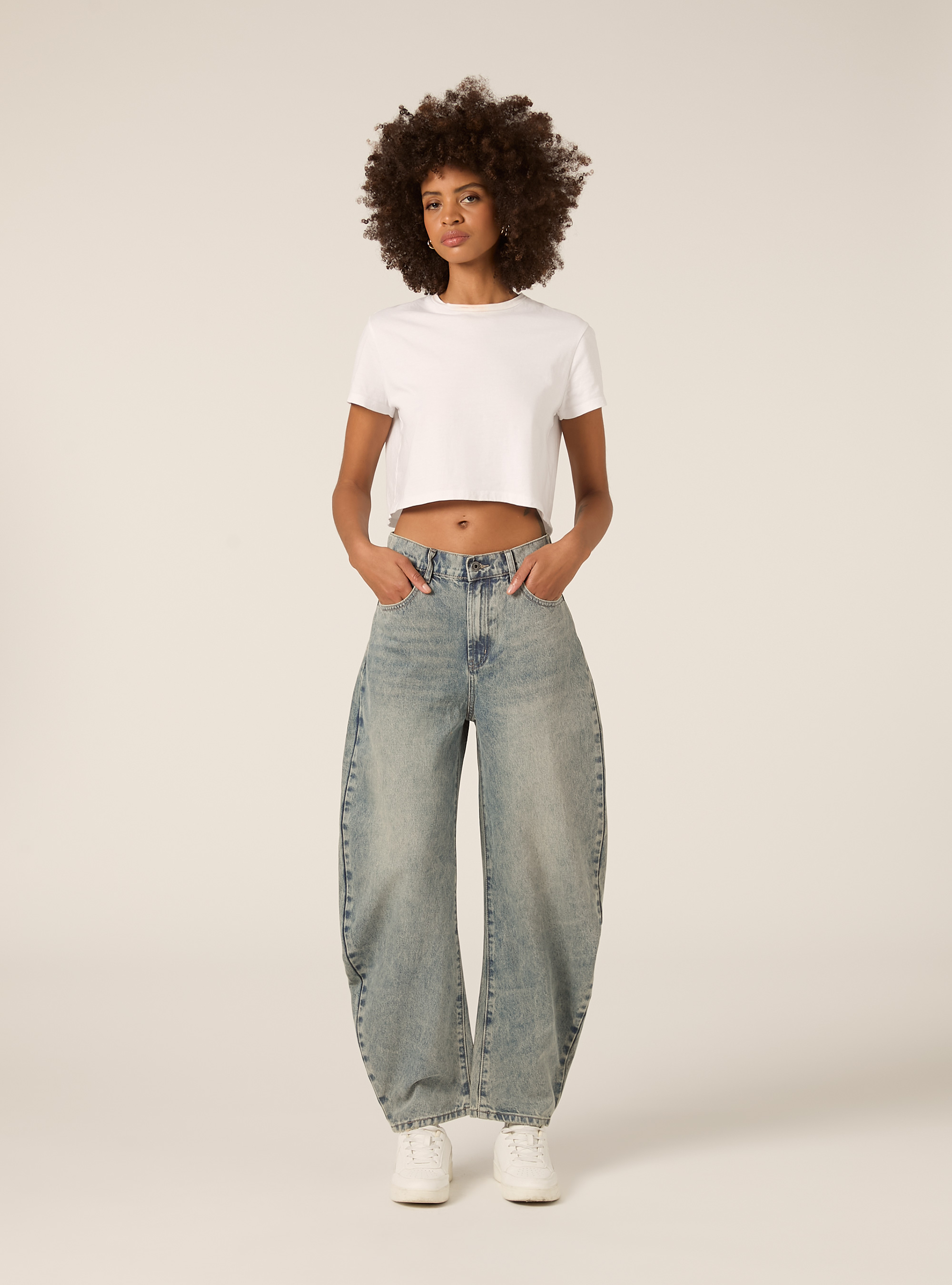 Vaqueros globo, D006 AZURE