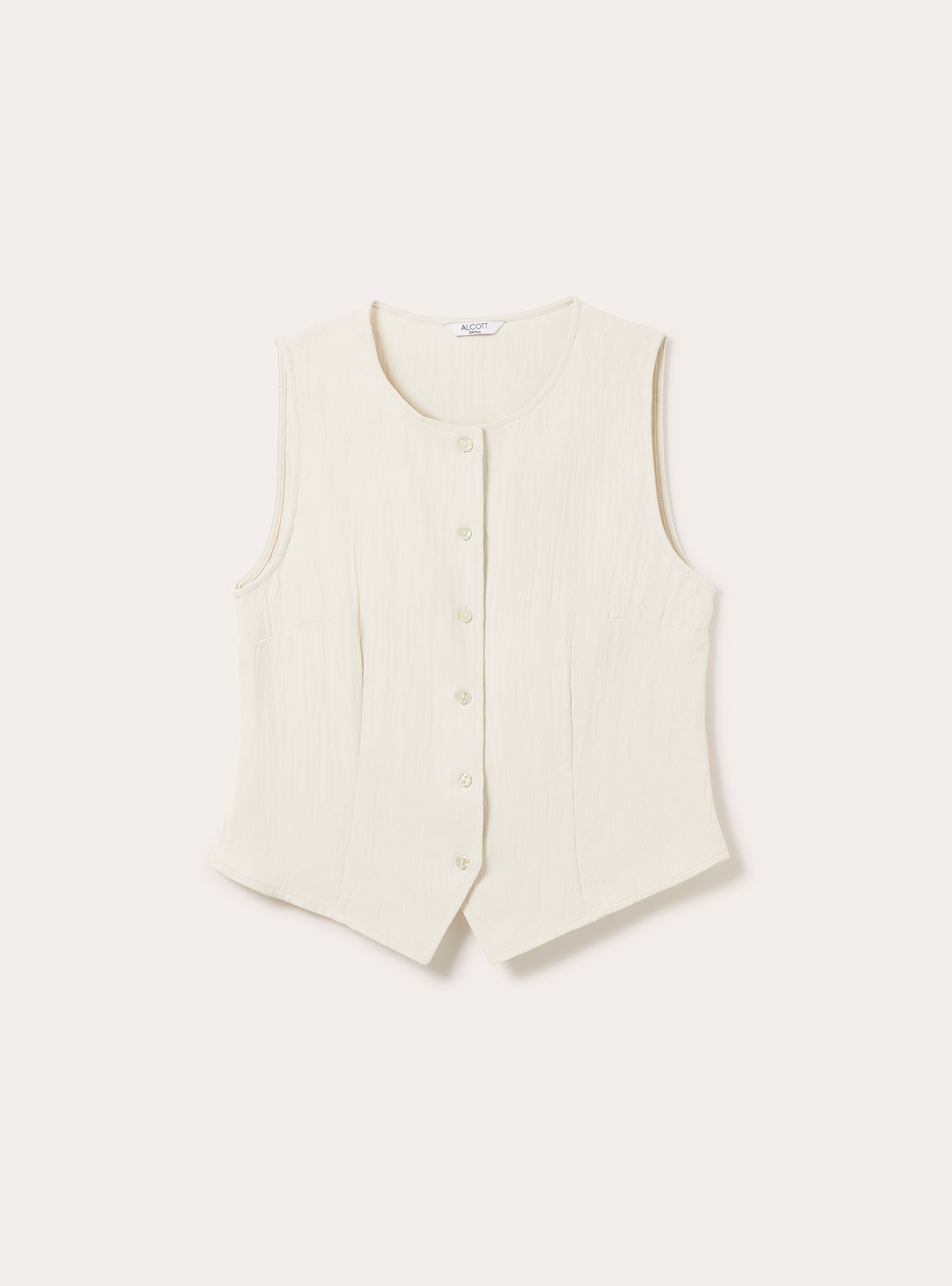 Chaleco de sastrer&iacute;a con textura, CR3 CREAM LIGHT