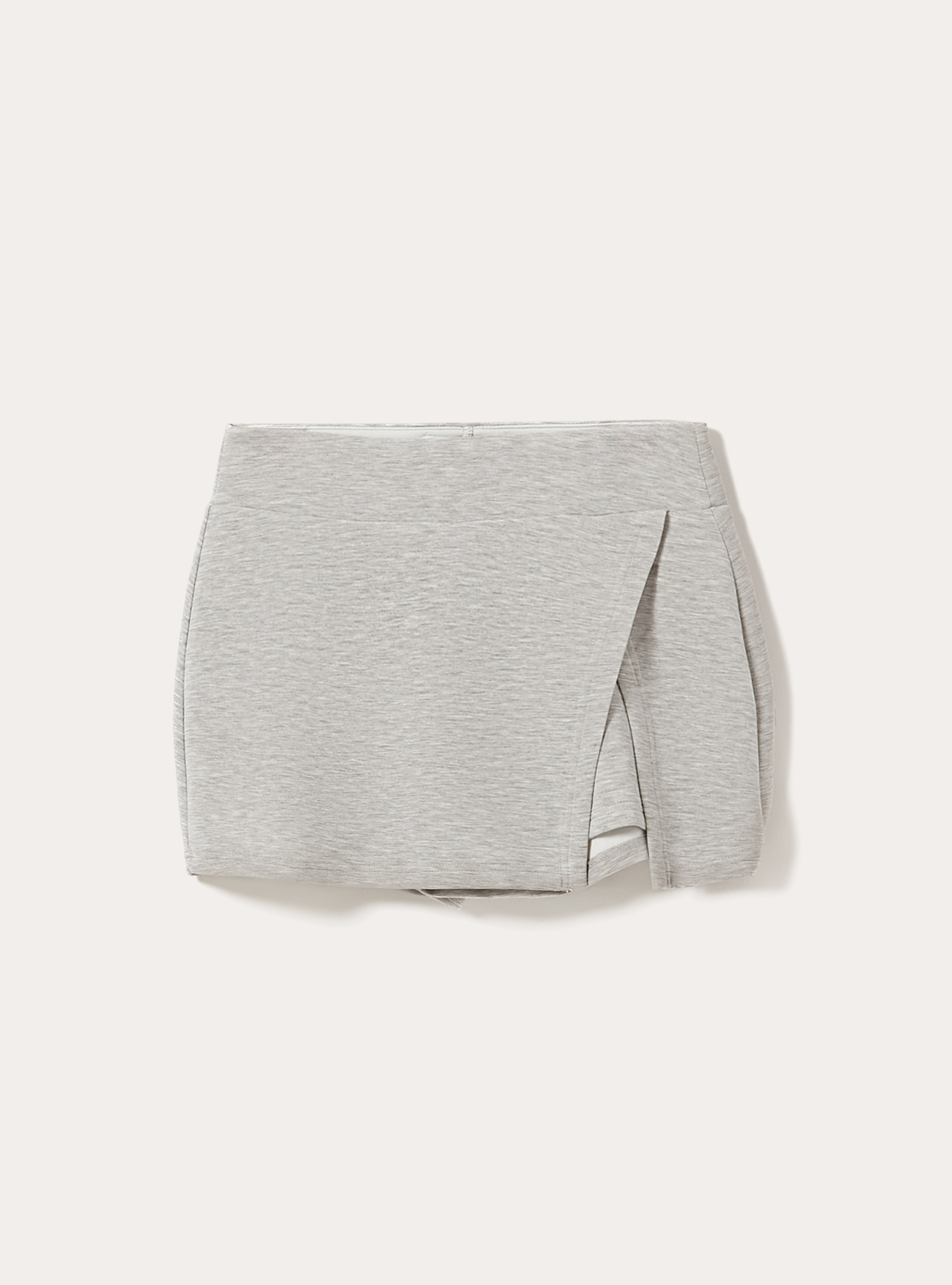 Jupe-short douce au toucher, couleur unie, MGY3 GREY MEL LIGHT