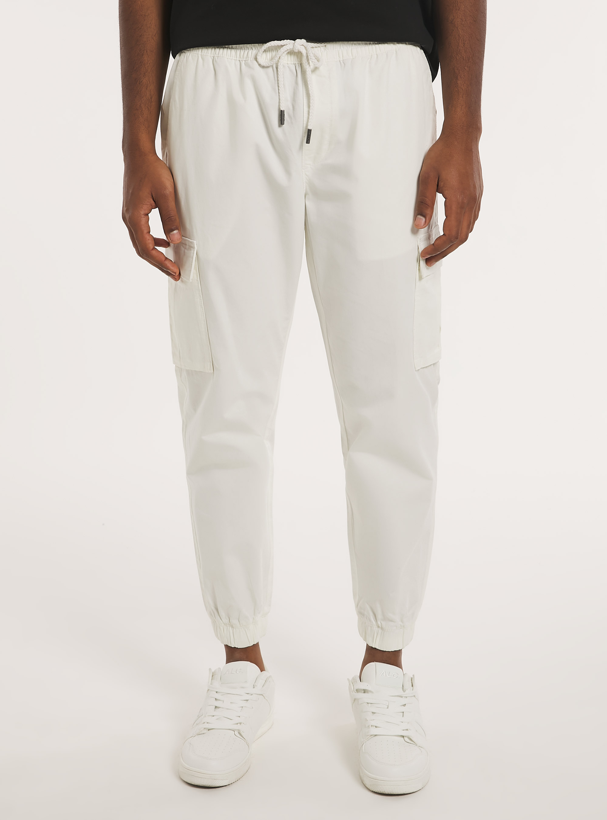 Pantalon jogger en coton, WH1 OFF WHITE