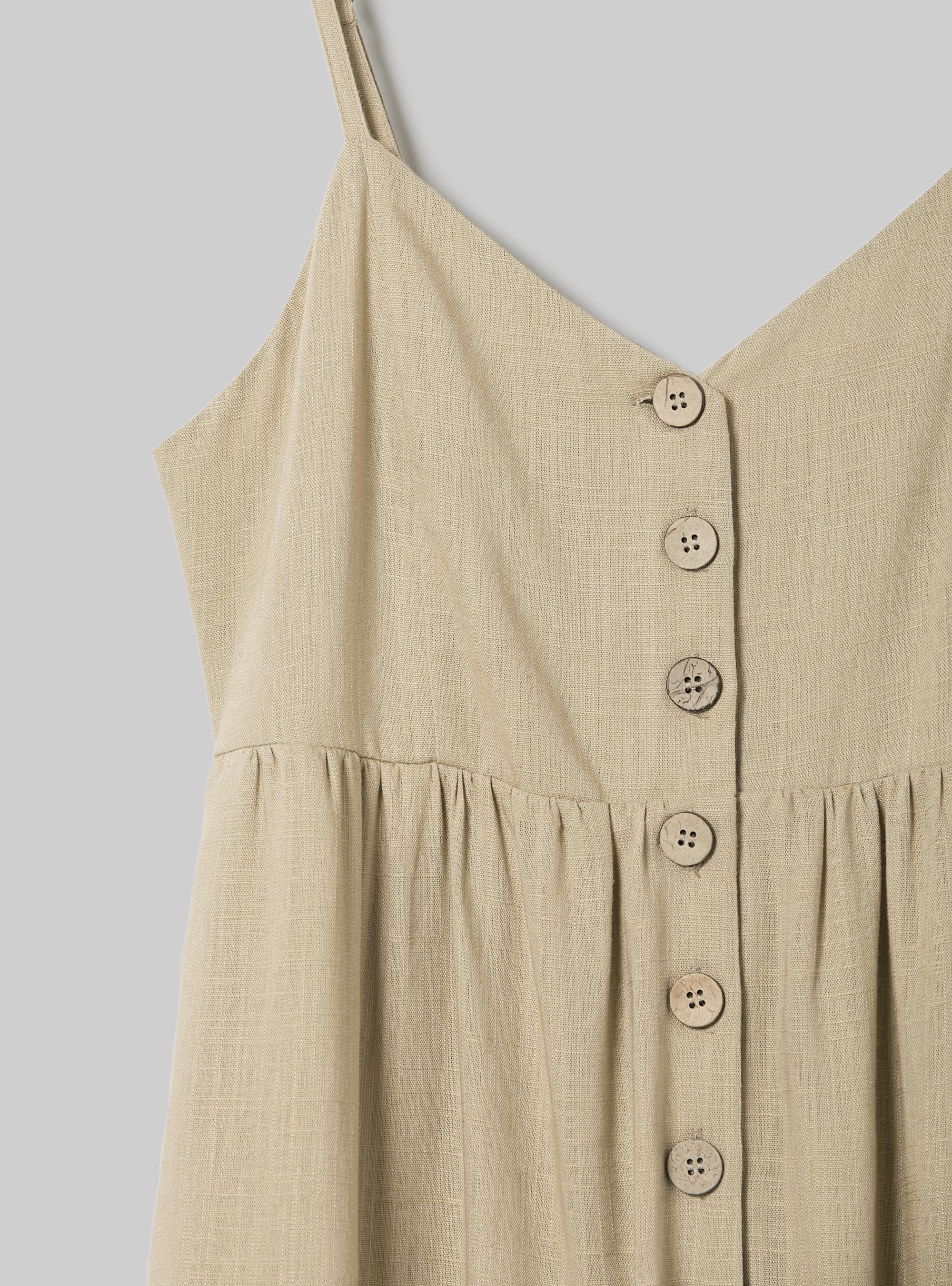 Mono de mezcla de lino de color liso, BG1 BEIGE DARK