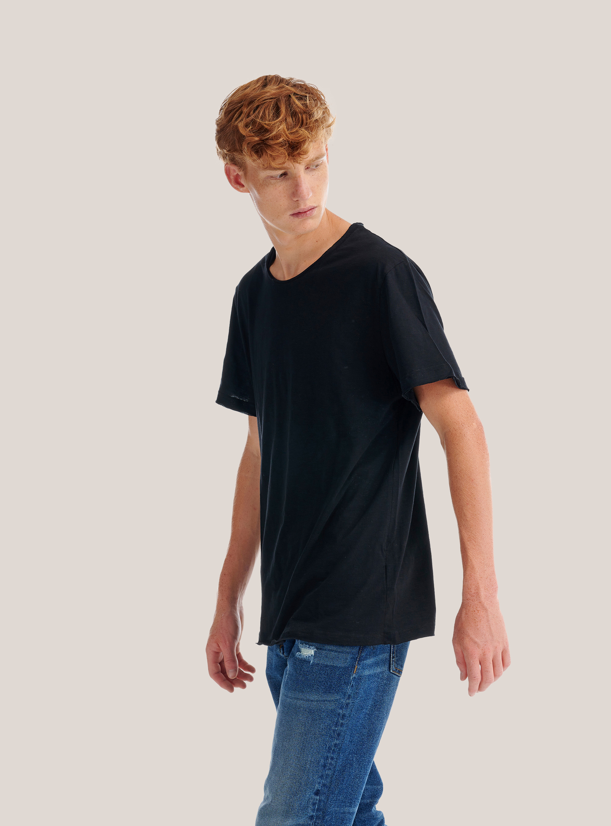 T-Shirt aus combed Baumwolle, C101 BLACK