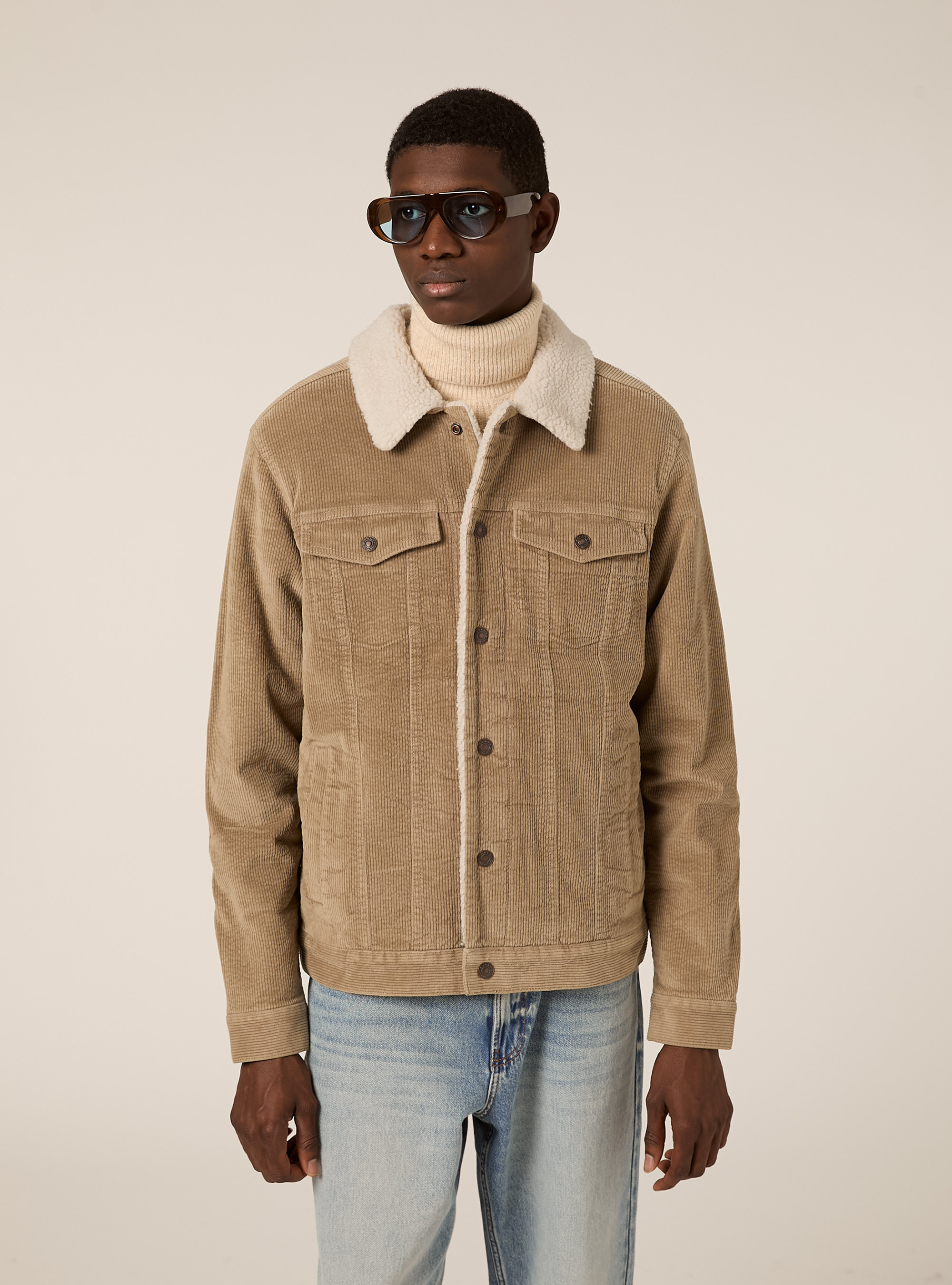 Giubbino in velluto a coste, BG3 BEIGE LIGHT