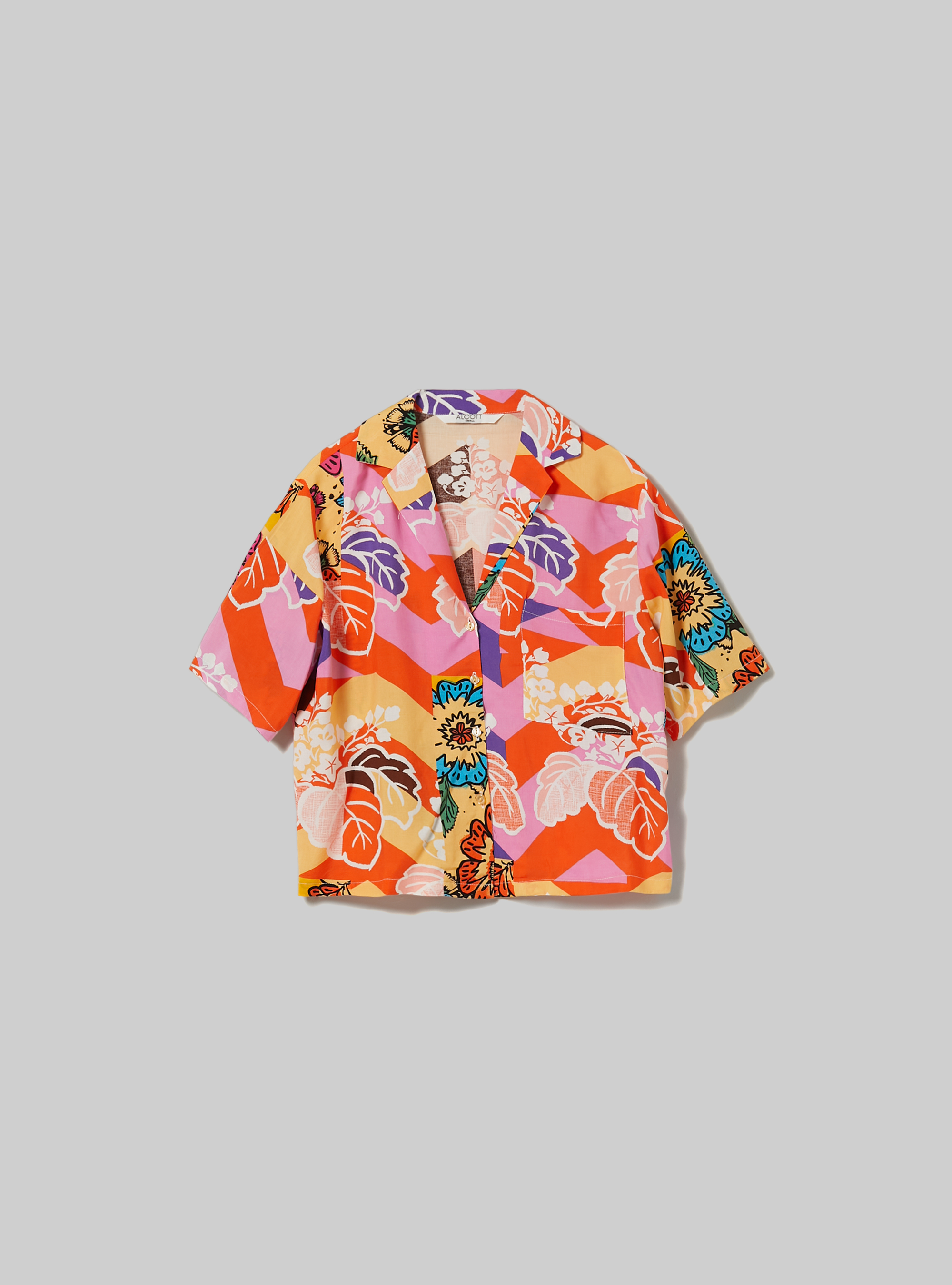 Cropped shirt with print, OR2 ORANGE MED.