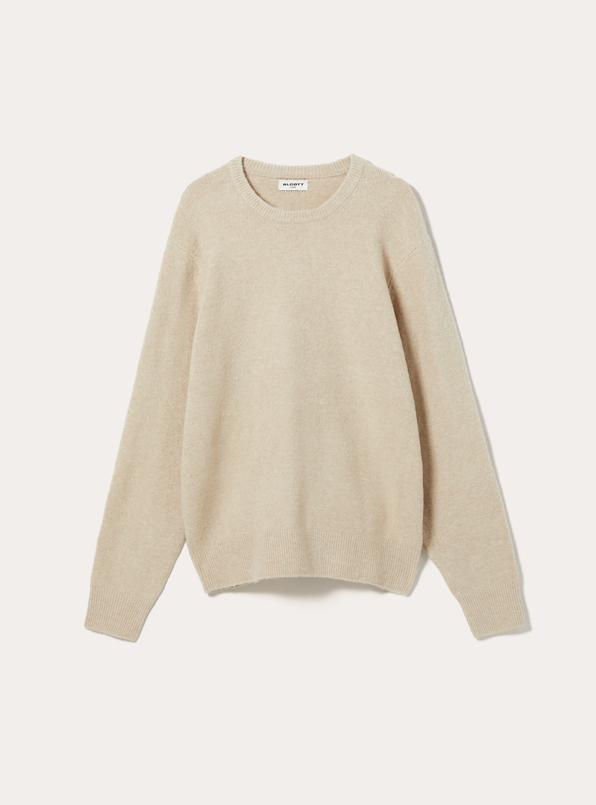 Soft crew neck pullover, MBG2 BEIGE MEL MED