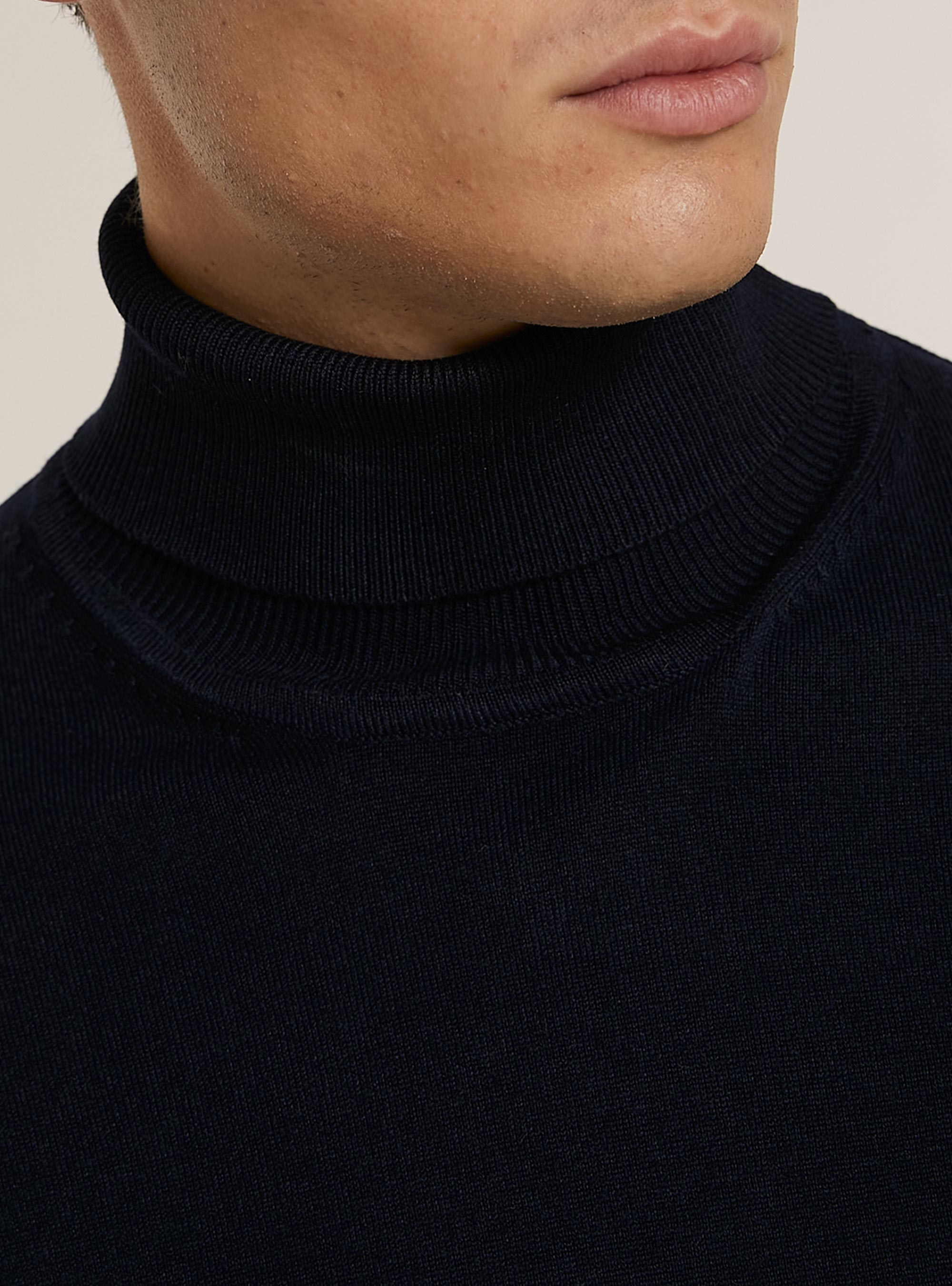 Pullover collo alto in viscosa, NA1 NAVY DARK