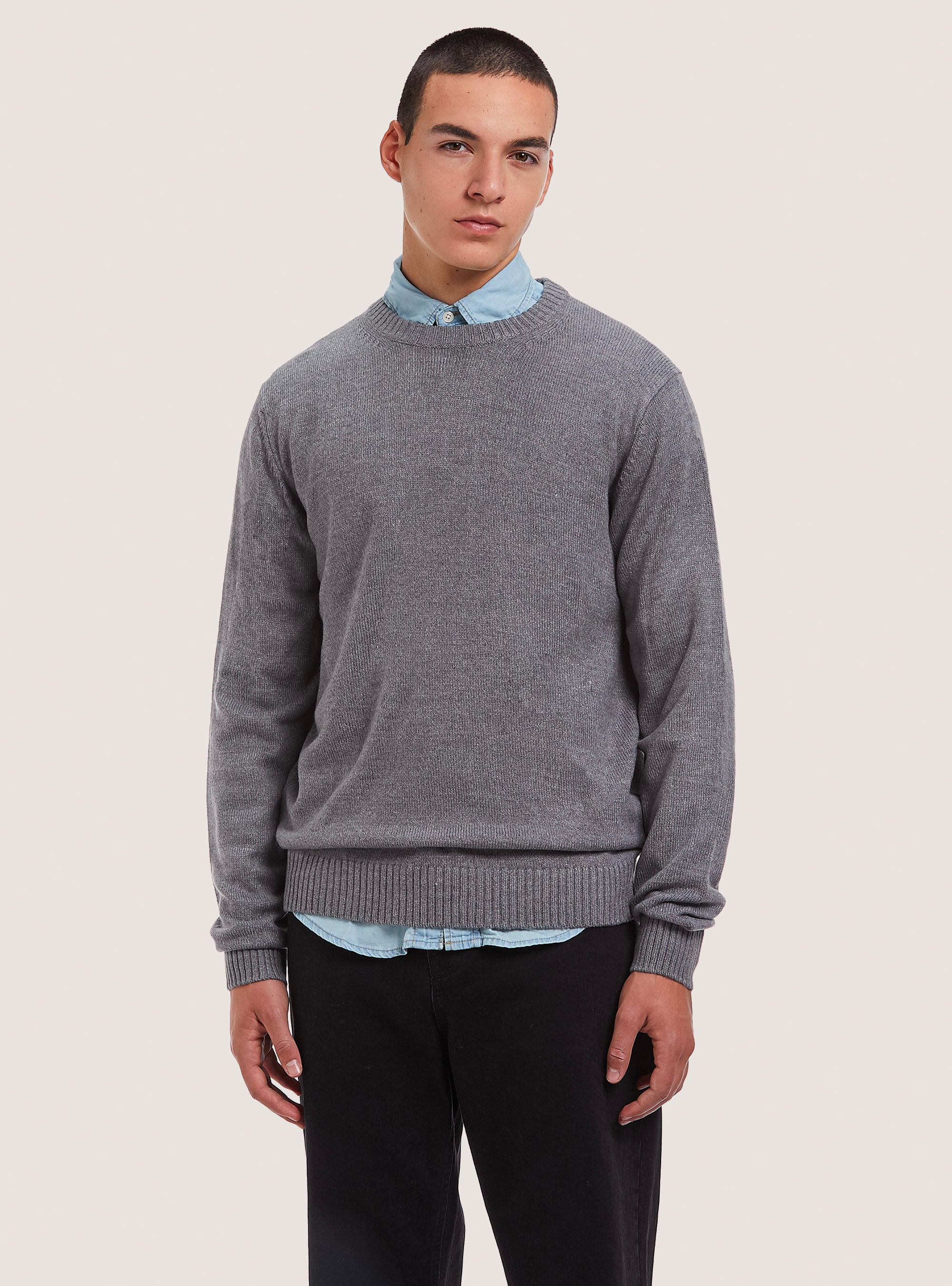 Pullover caldo effetto cachemire, MGY2 GREY MEL MEDIUM