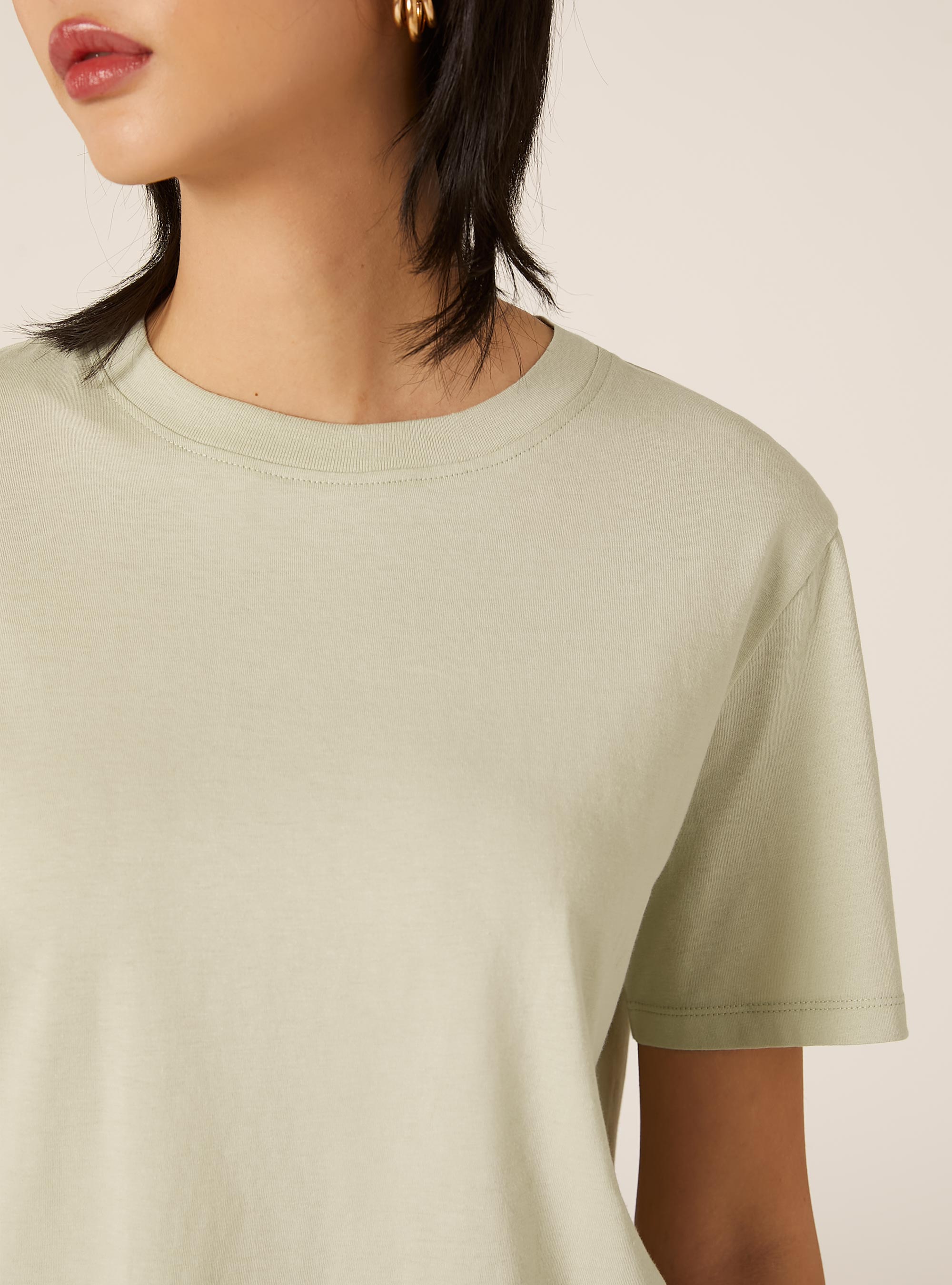 Cotton crew neck T-shirt, SG3 SAGE LIGHT