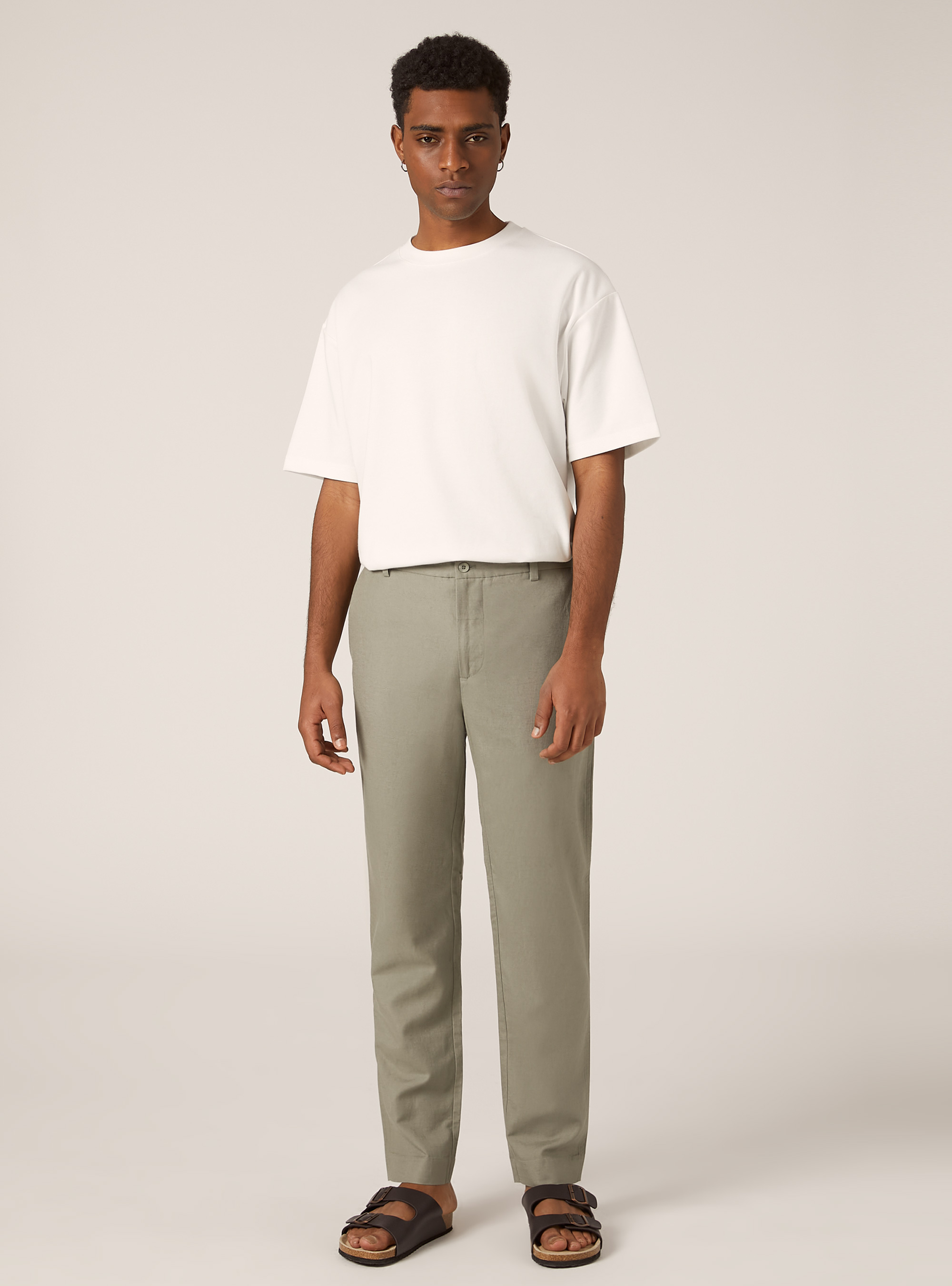Linen blend chinos, KY3 KAKY LIGHT