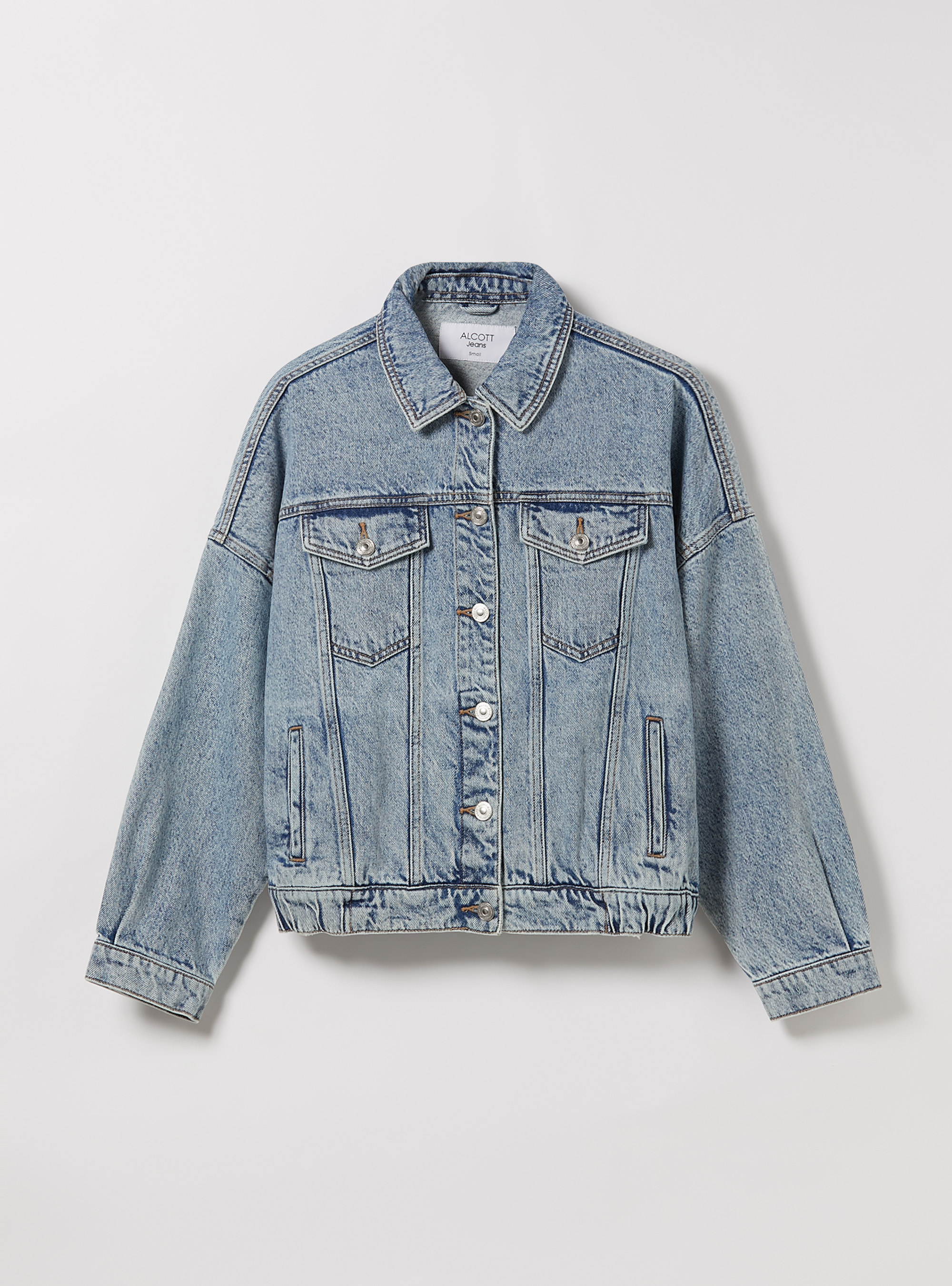 Denim jacket with elasticated waist, D006 AZURE