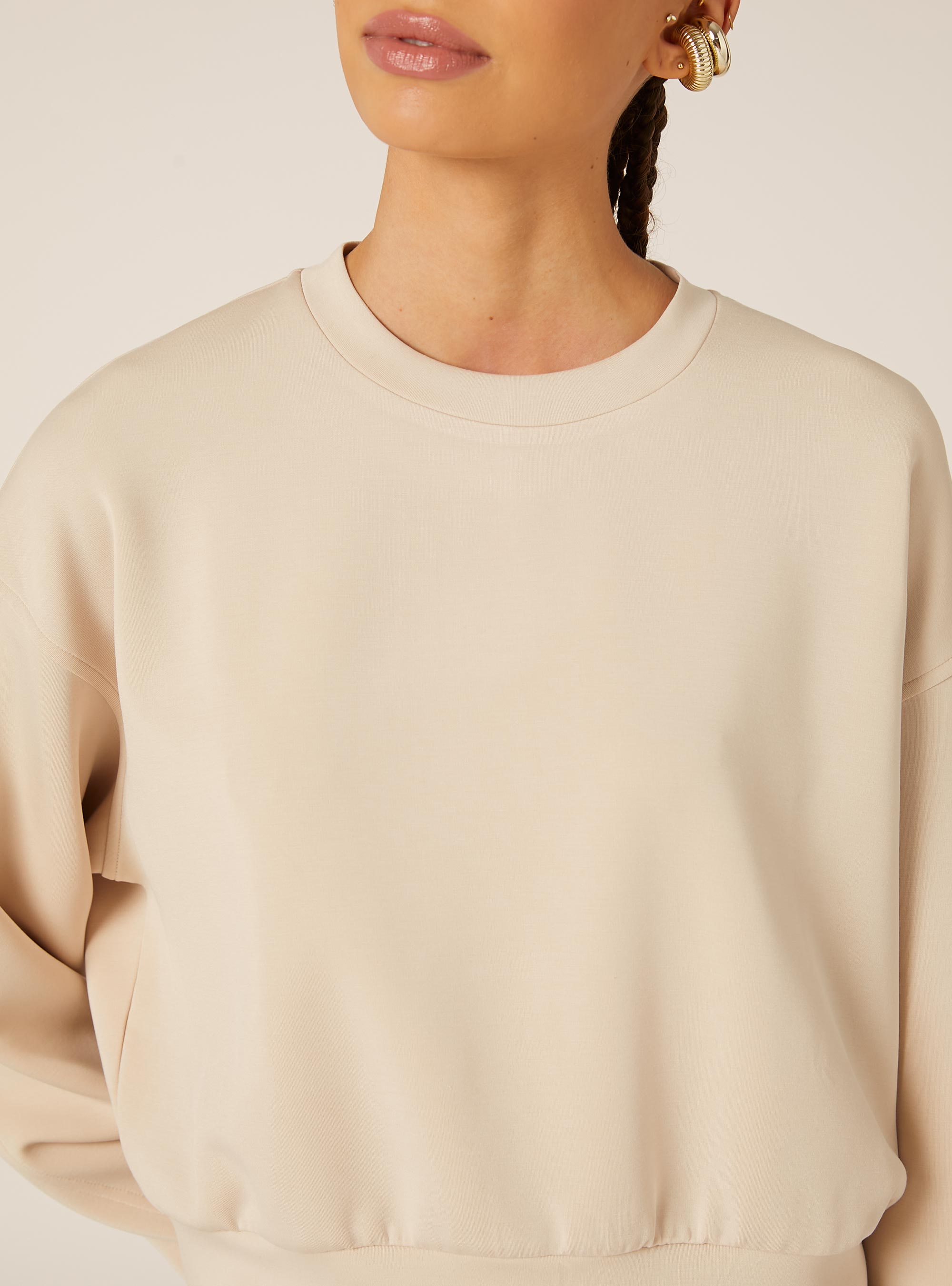 Soft touch sweatshirt, BG3 BEIGE LIGHT