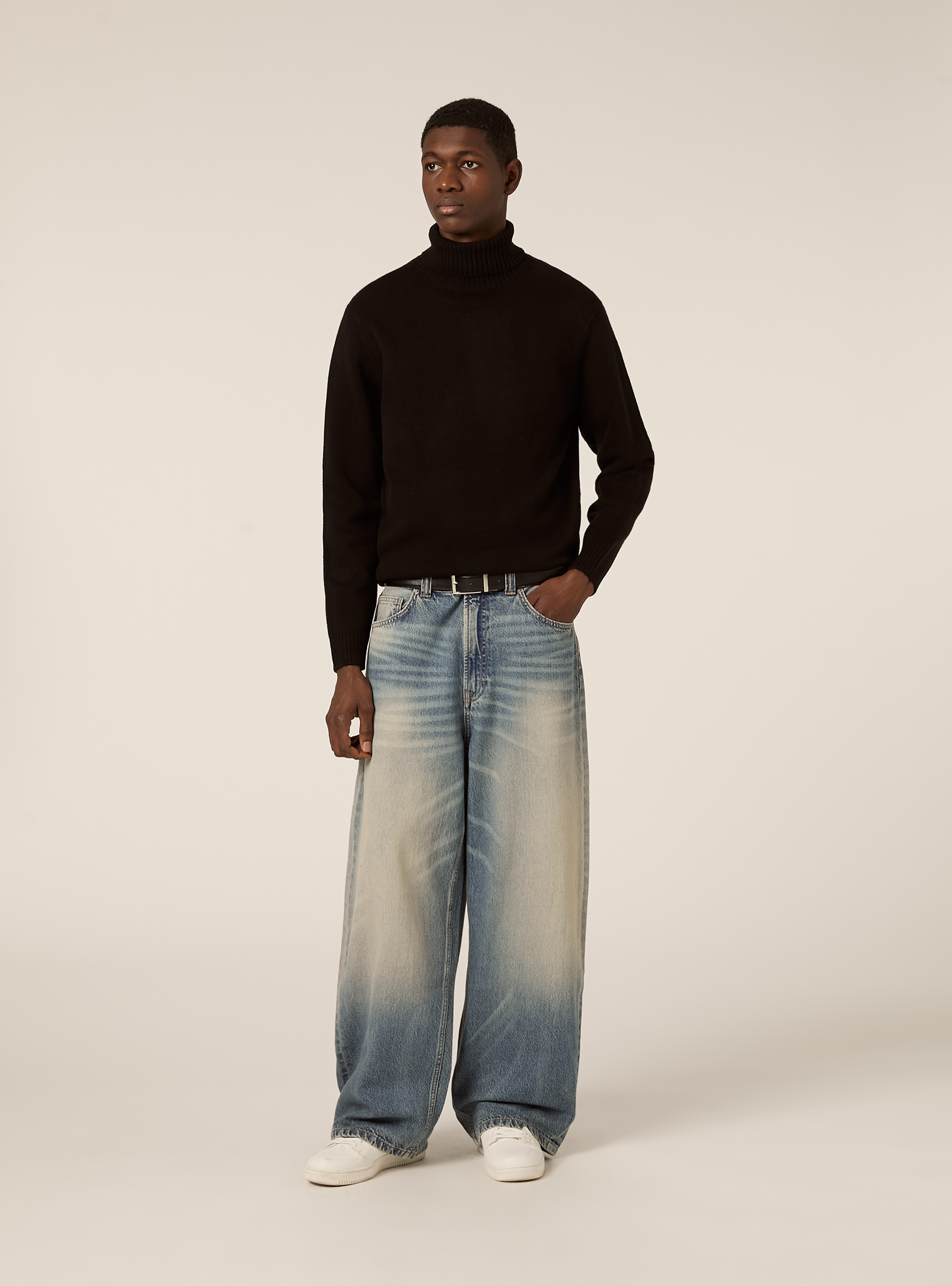 High-neck pullover, BK1 BLACK