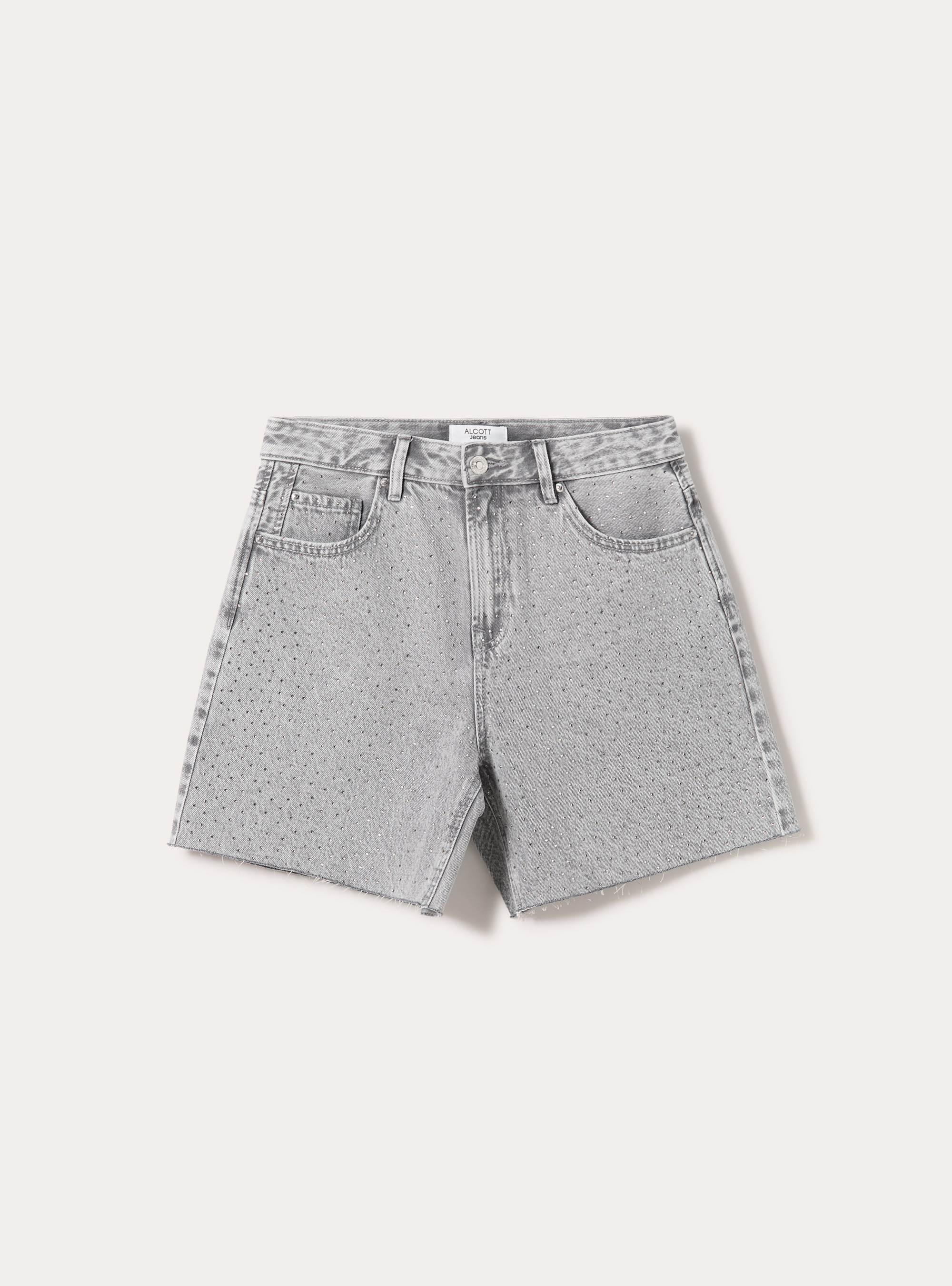 Bermuda con strass, D00G GREY