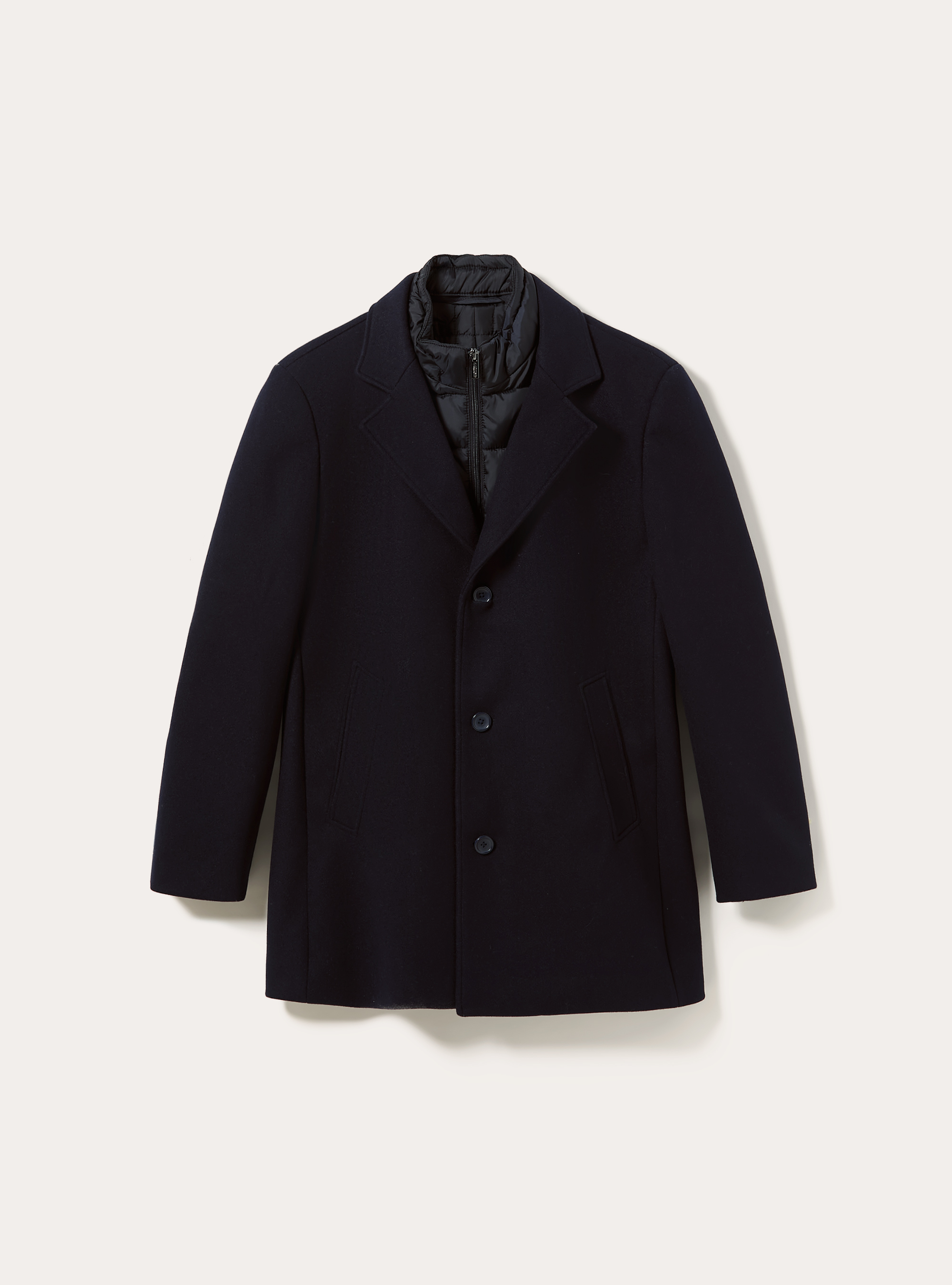 Single-breasted combination coat, NA1 NAVY DARK
