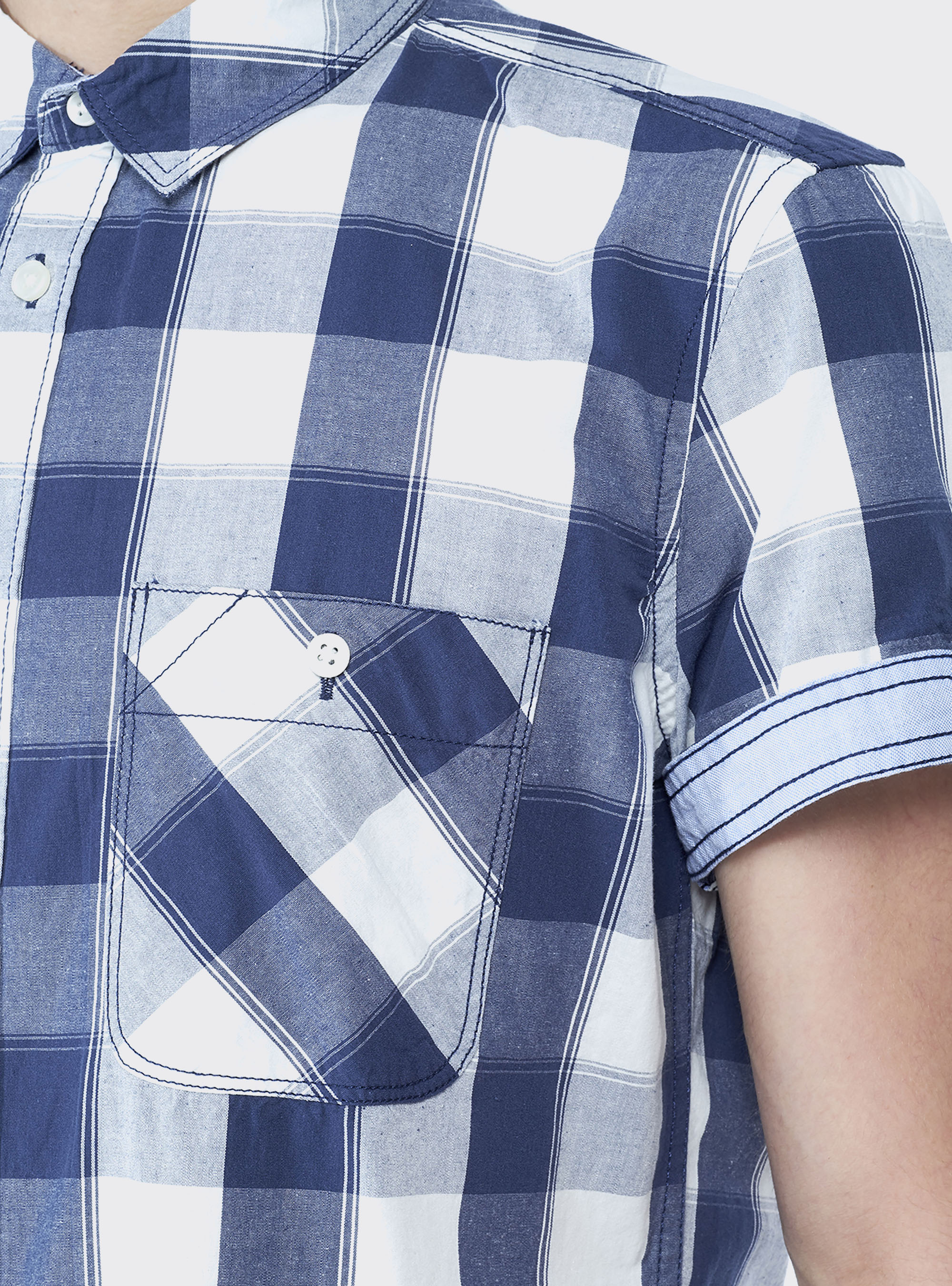 Camicia manica corta a quadri, C031 INK