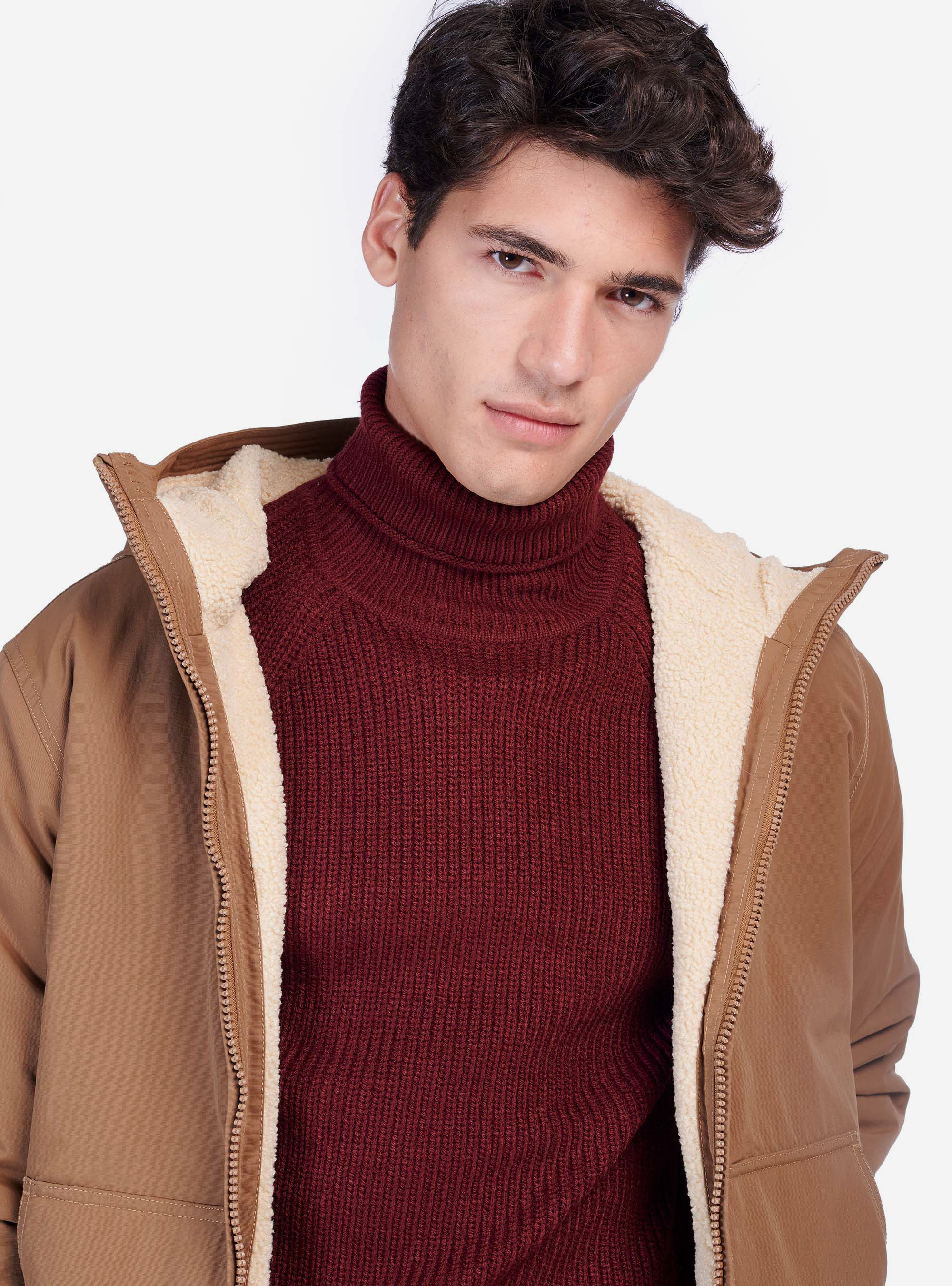 Giubbotto con cappuccio, TABACCO