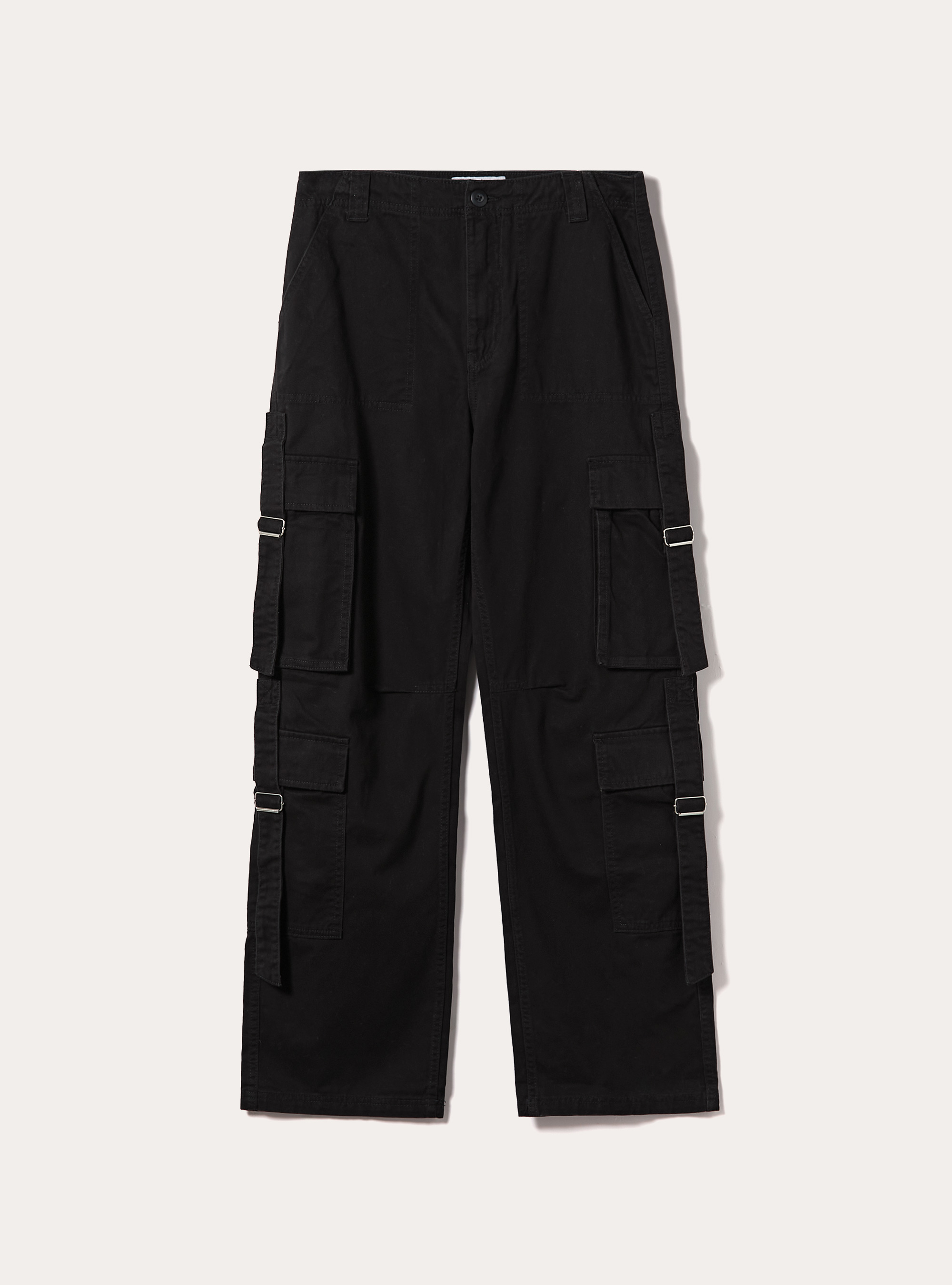 Twill multi cargo trousers, BK1 BLACK