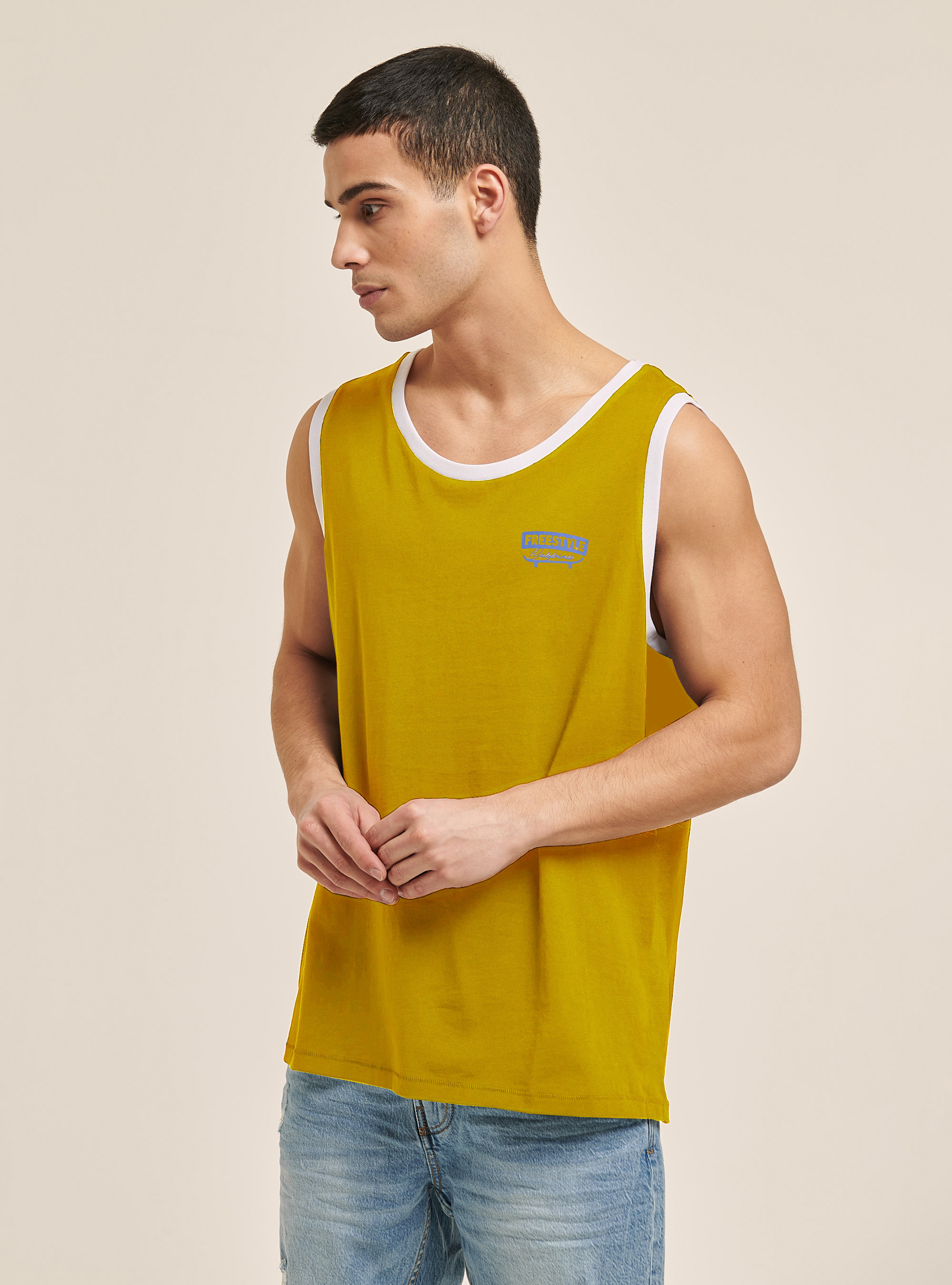 D&eacute;bardeur avec bords contrastants et imprim&eacute;, C7755 ORANGE