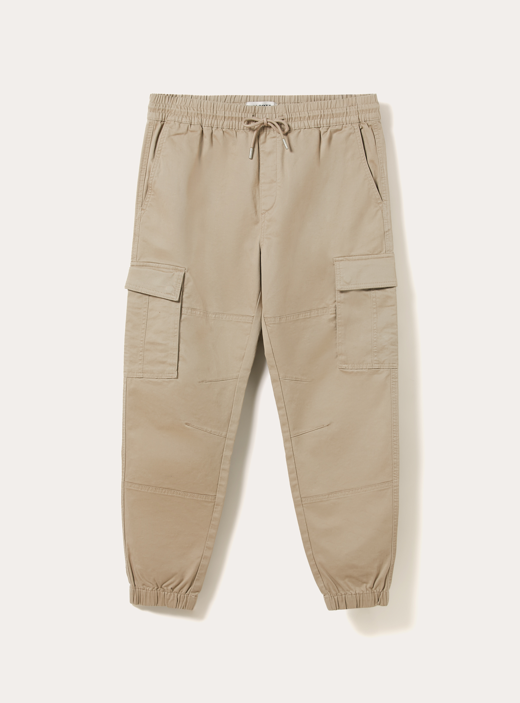 Jogger in twill stretch con tasconi, BG2 BEIGE MEDIUM