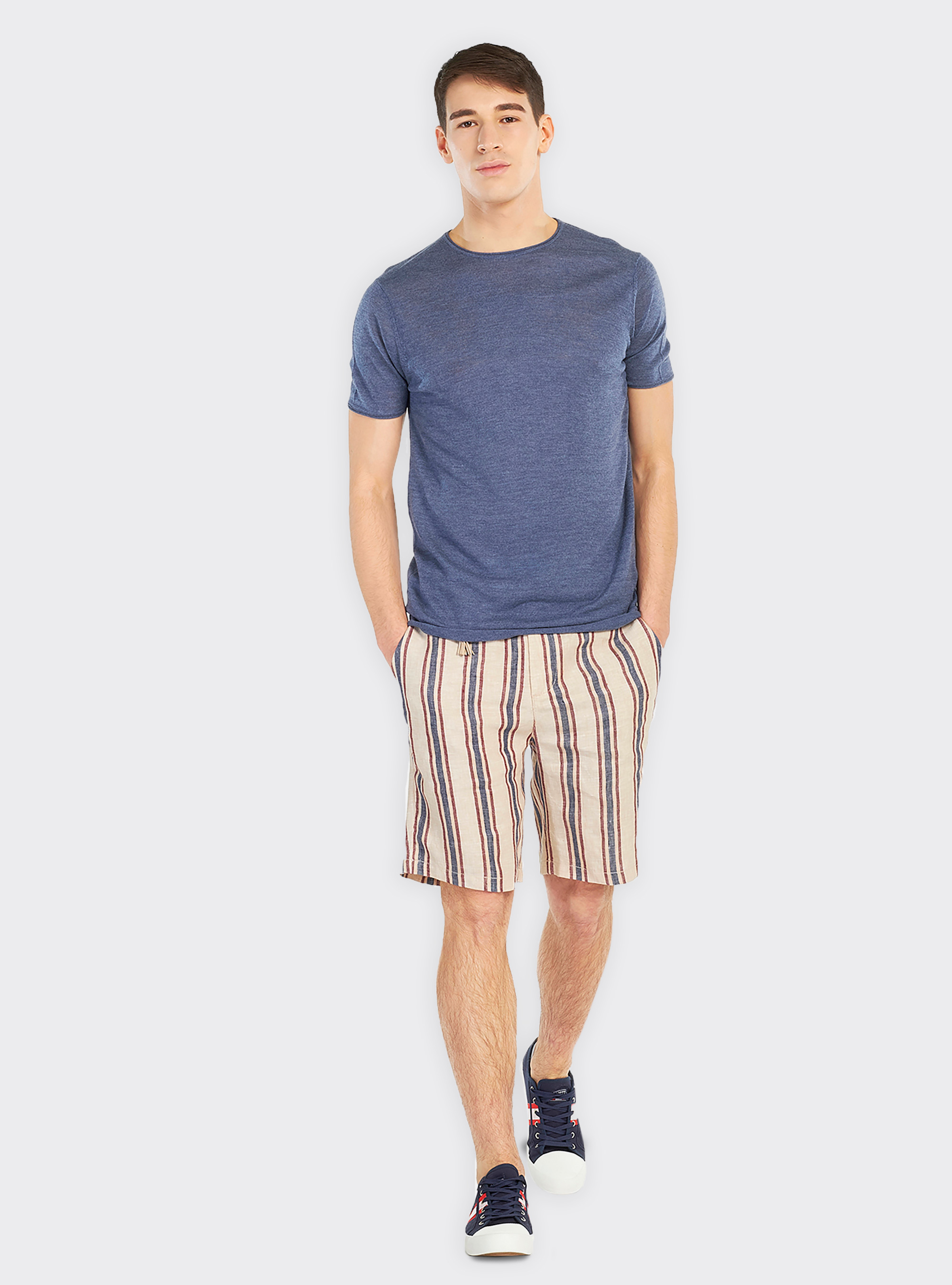 Pure and soft cotton round neck short-sleeved, C2216 INK MELANGE