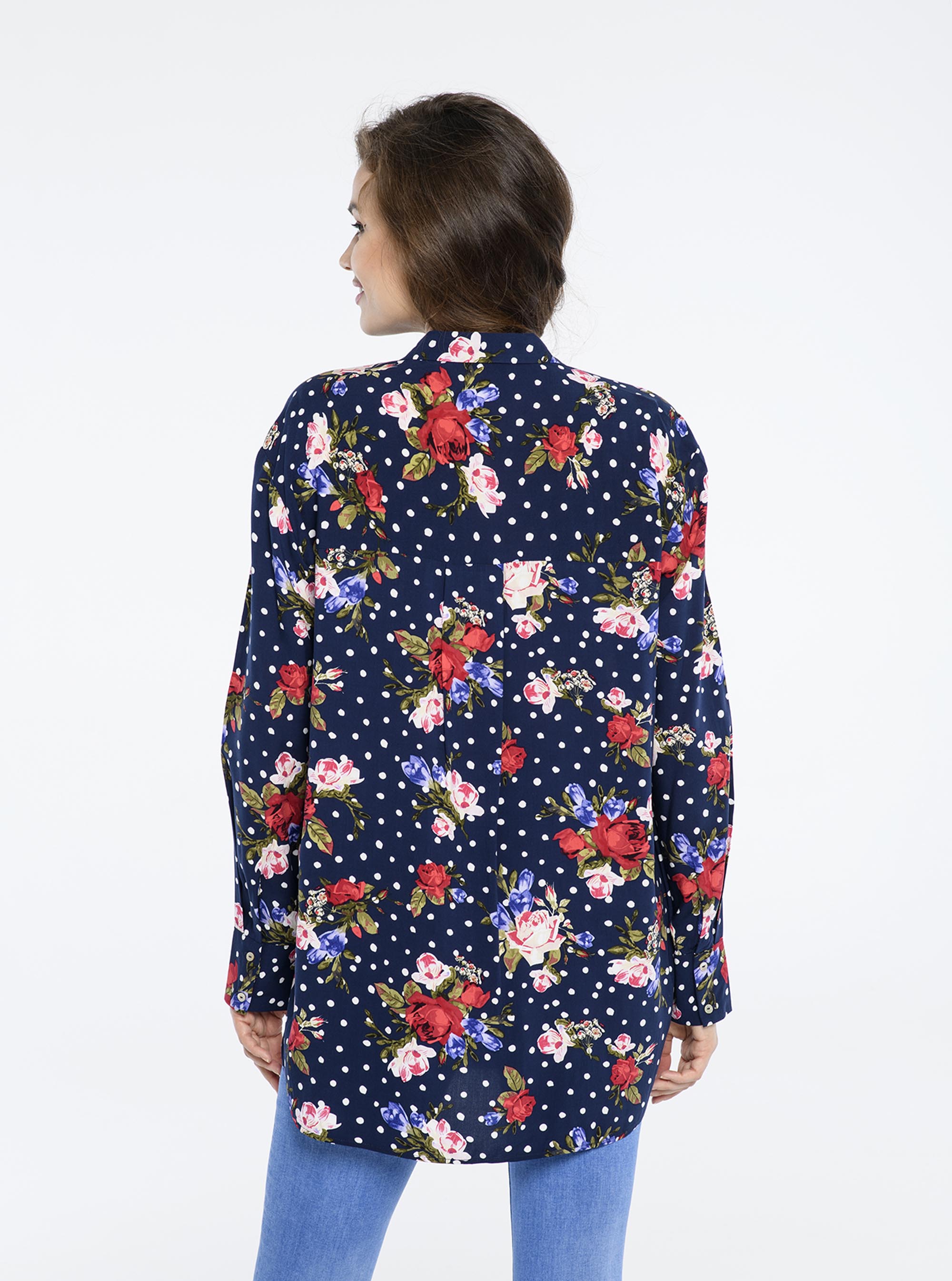 Camicia stampata floreale a pois, POIS