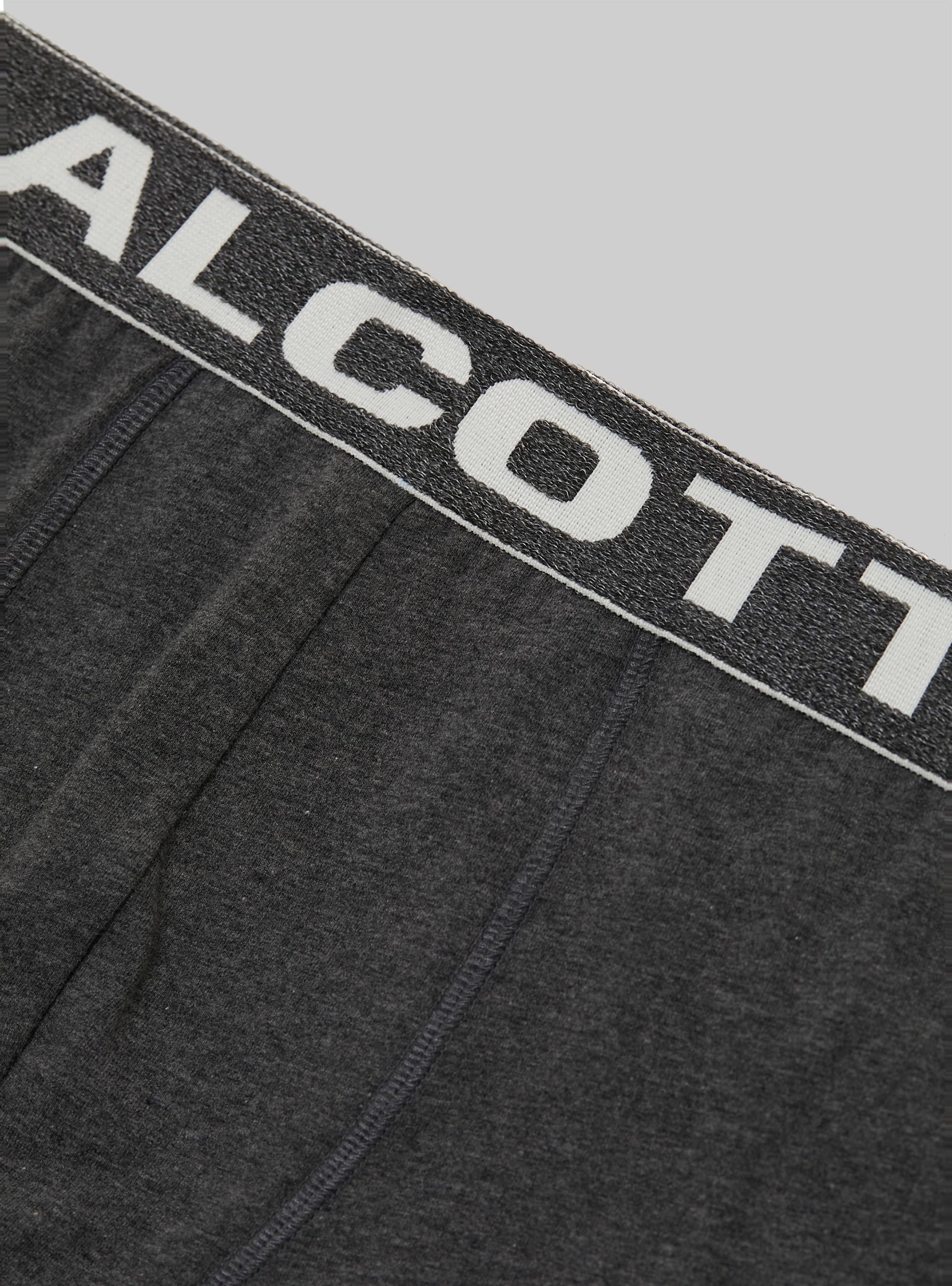 Boxer in cotone elasticizzato con logo, MGY1 GREY MEL DARK