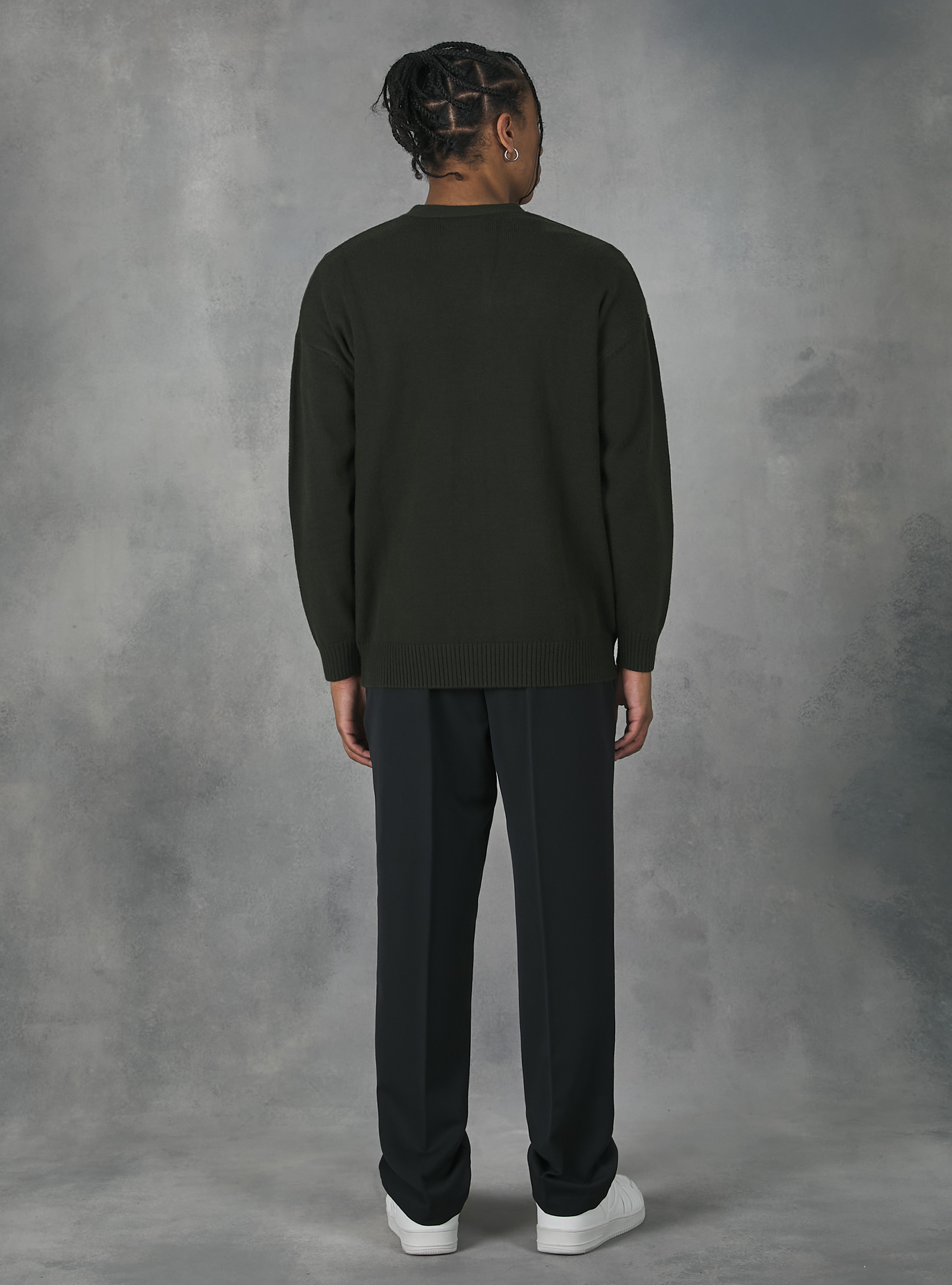 Cardigan pullover with buttons, KY1 KAKY DARK