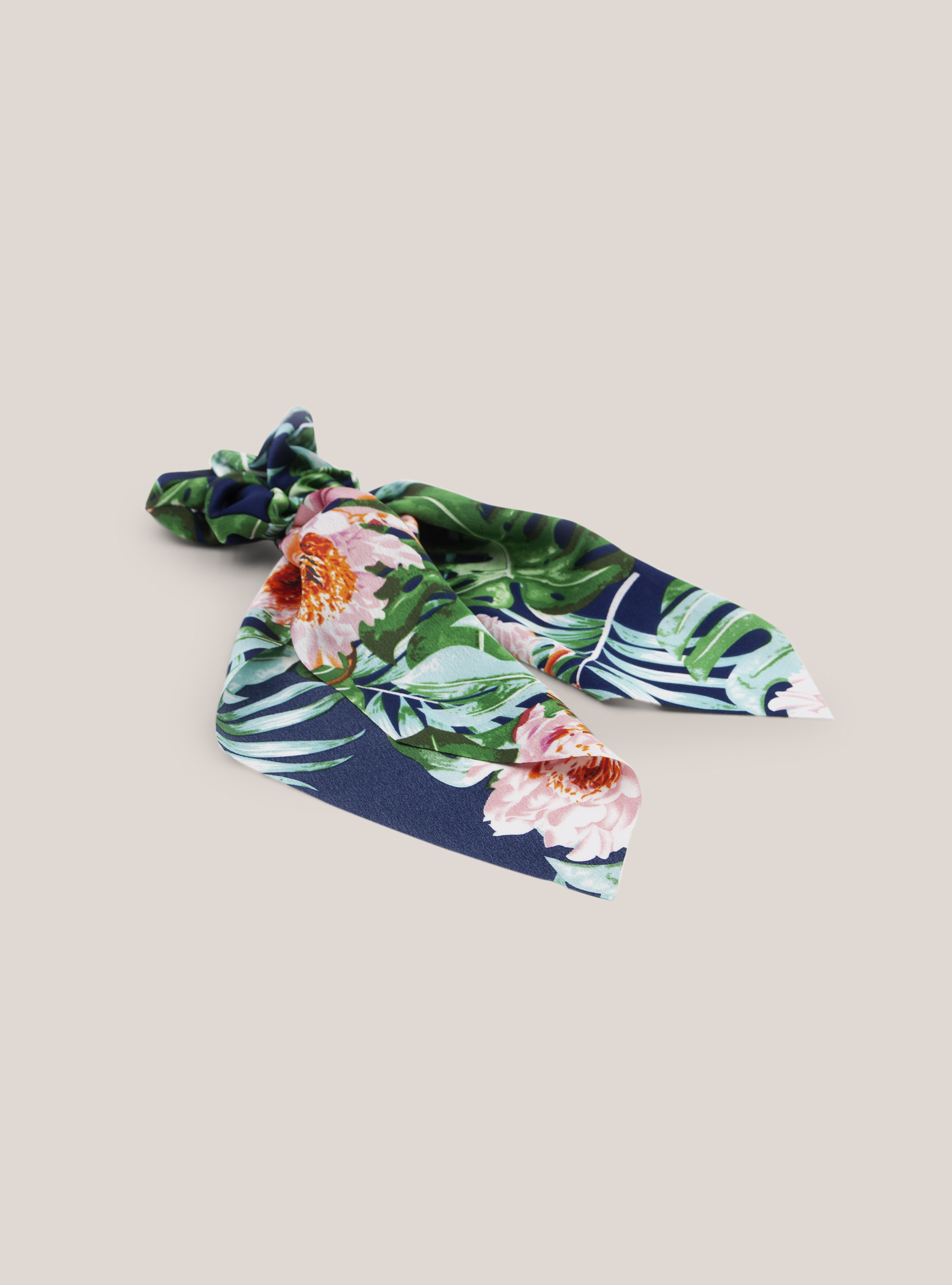 Haargummi mit Allover-Druck, FLOWER NAVY