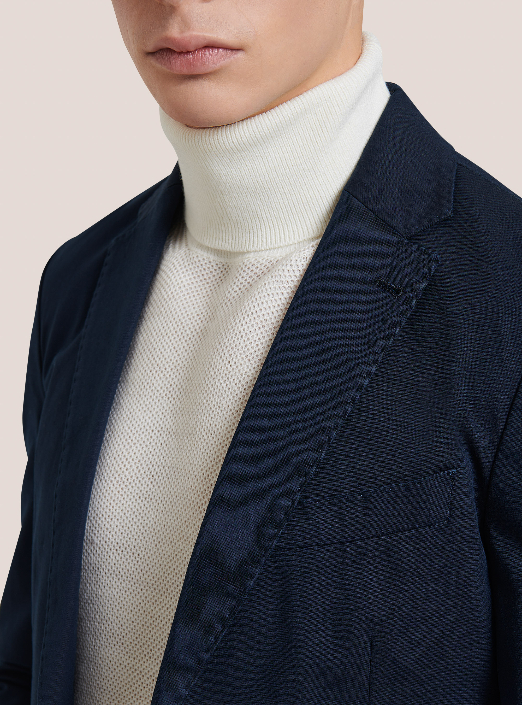 Cotton blend jacket with patch pocket, C2189 NAVY