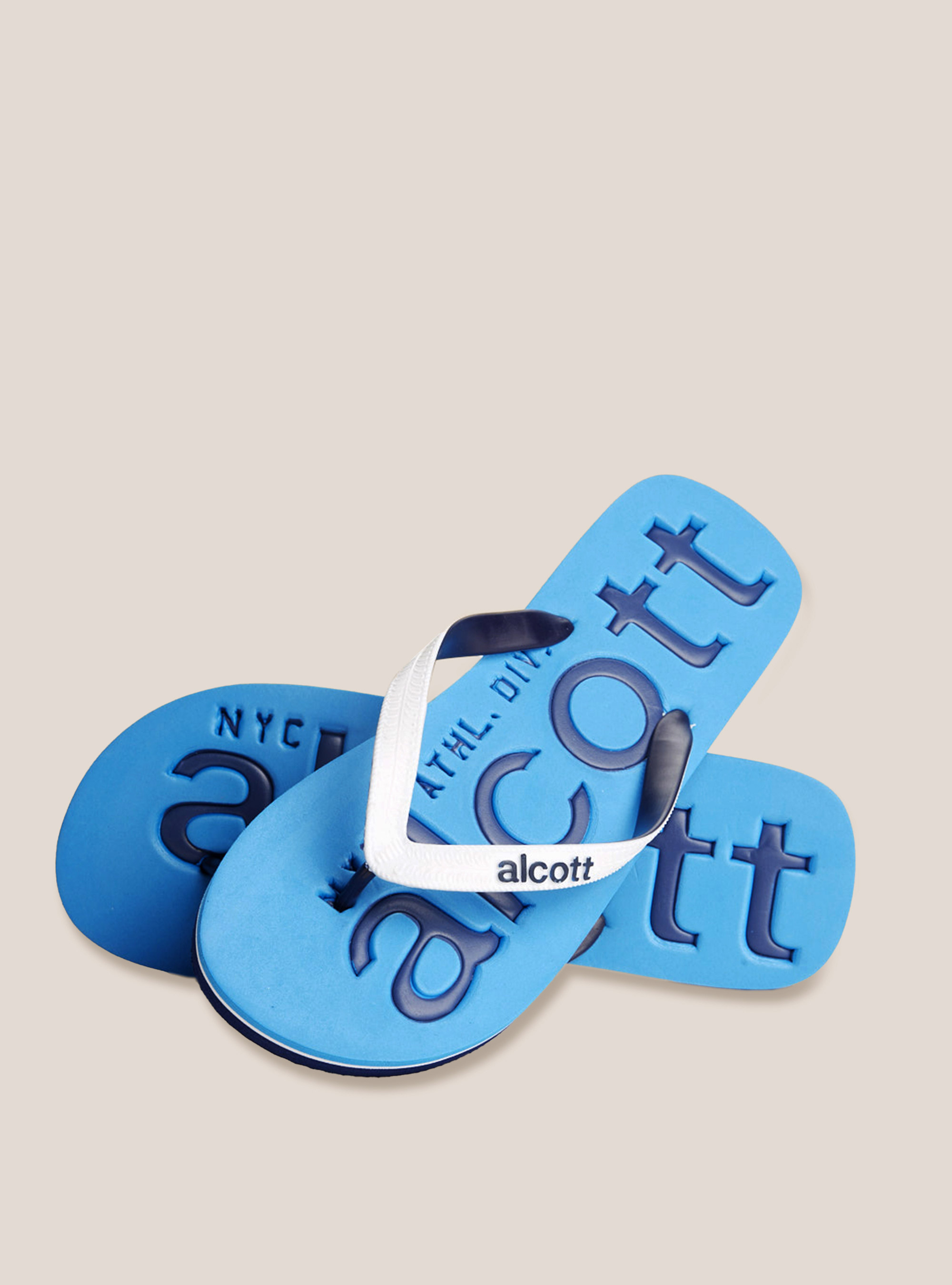 Flip-flops with logo, C257 TURQUOISE