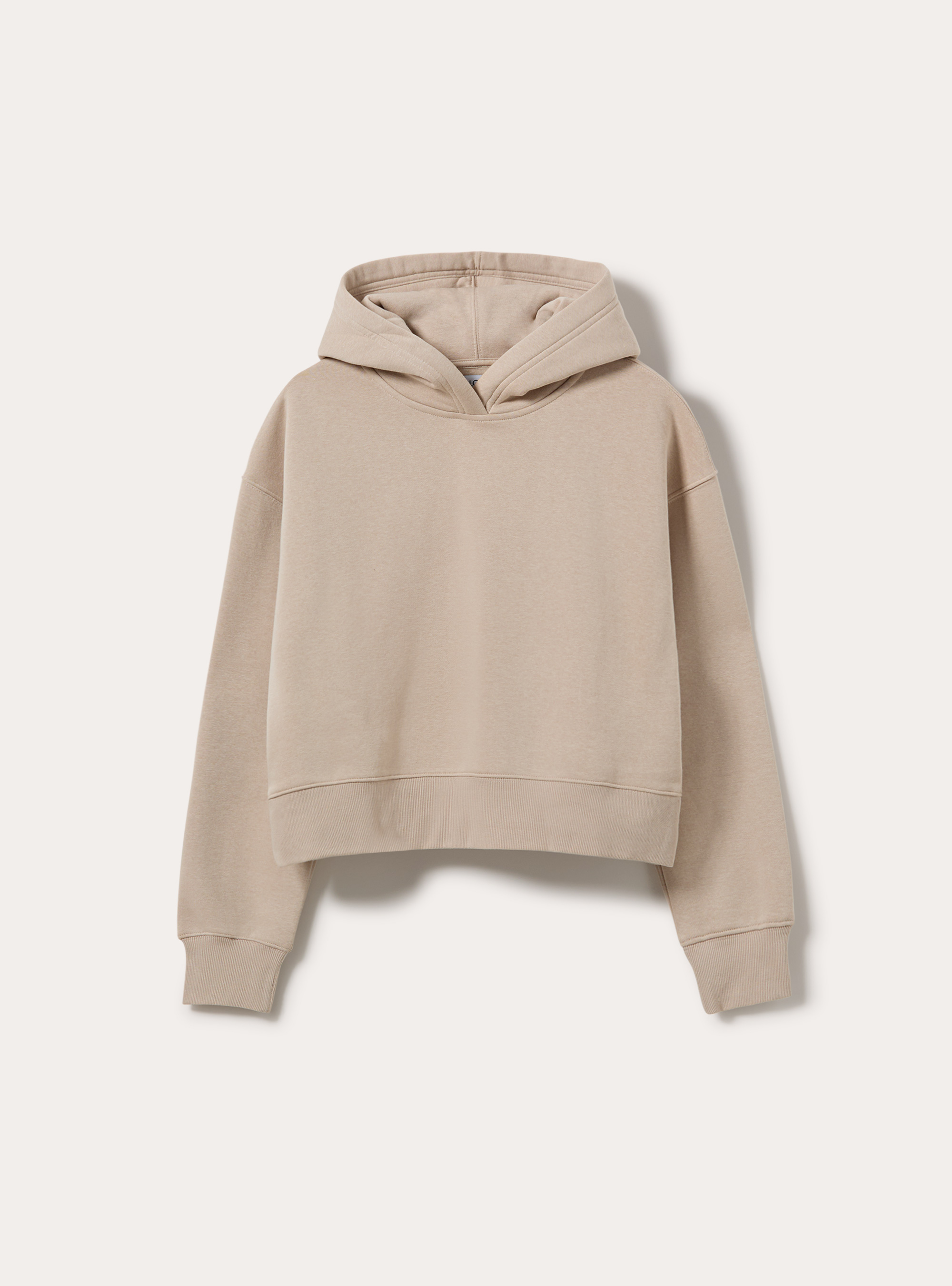 Felpa boxy con cappuccio, BG3 BEIGE LIGHT