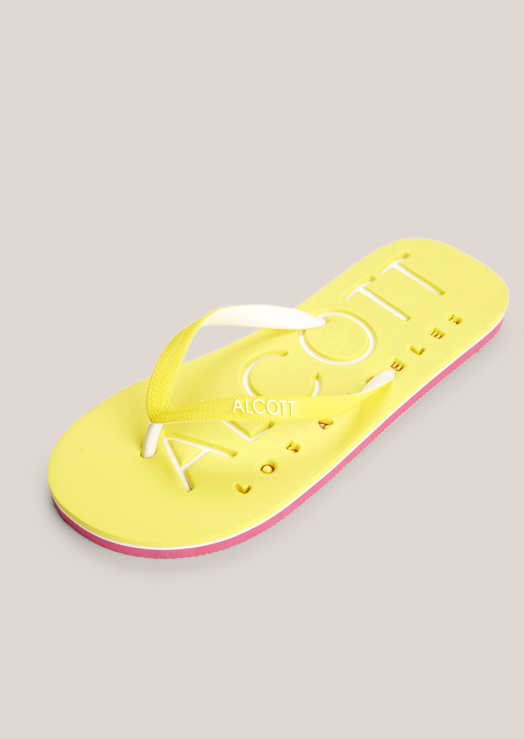 Flip flops with logo, C7750 YELLOW