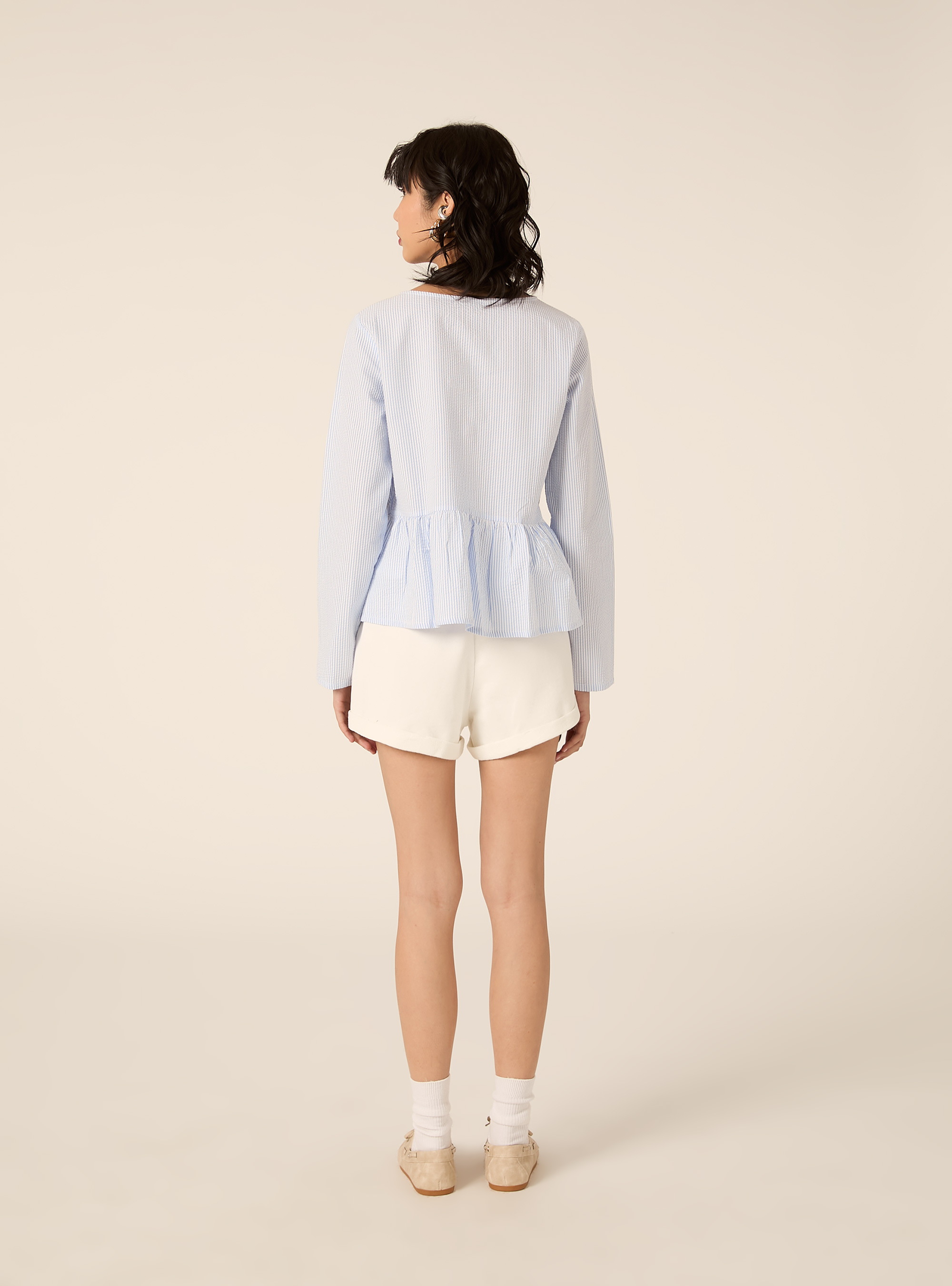 Striped blouse, AZ2 AZURE MEDIUM