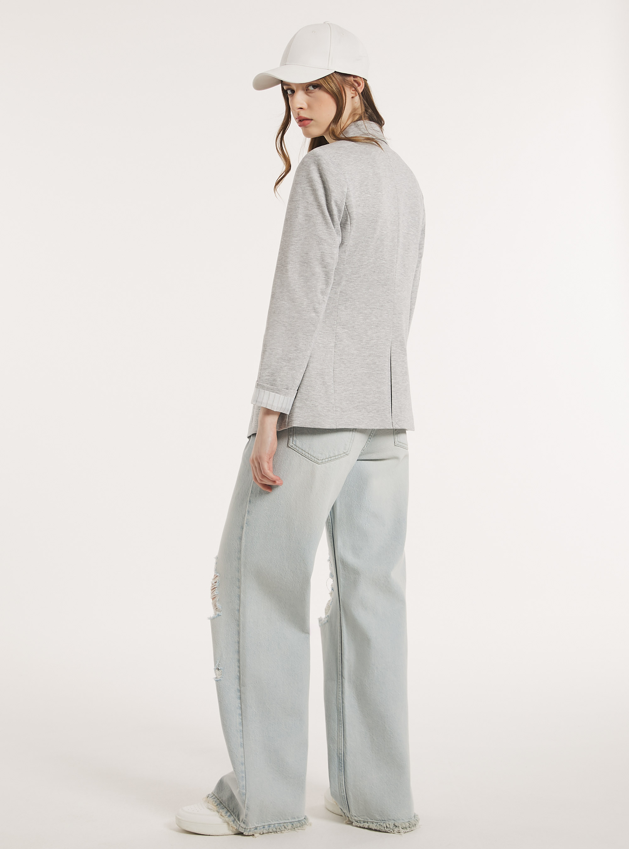 Jersey blazer, MGY3 GREY MEL LIGHT