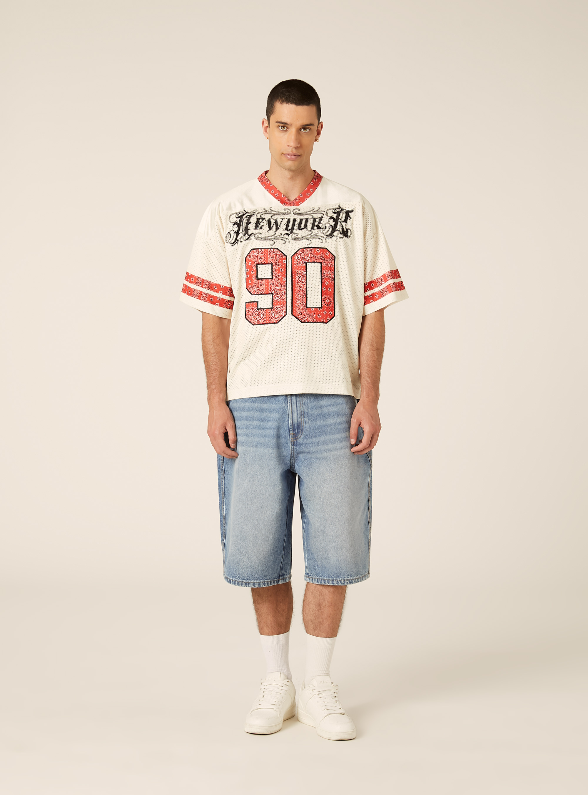 Oversized Football Jersey, WH2 WHITE