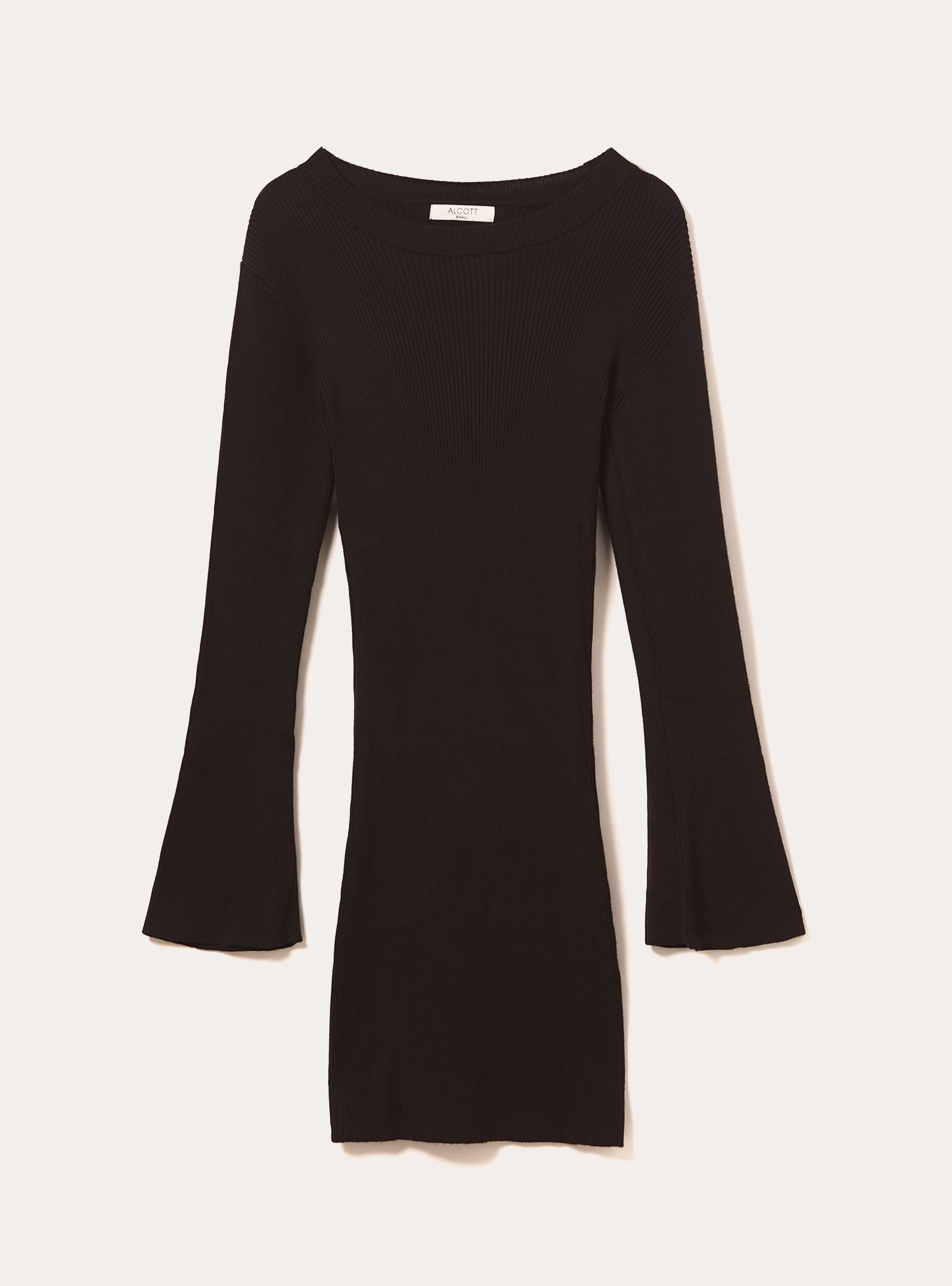 Mini dress with flared sleeves, BK1 BLACK